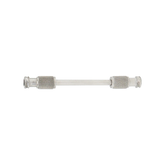 Metallic connector on a white background