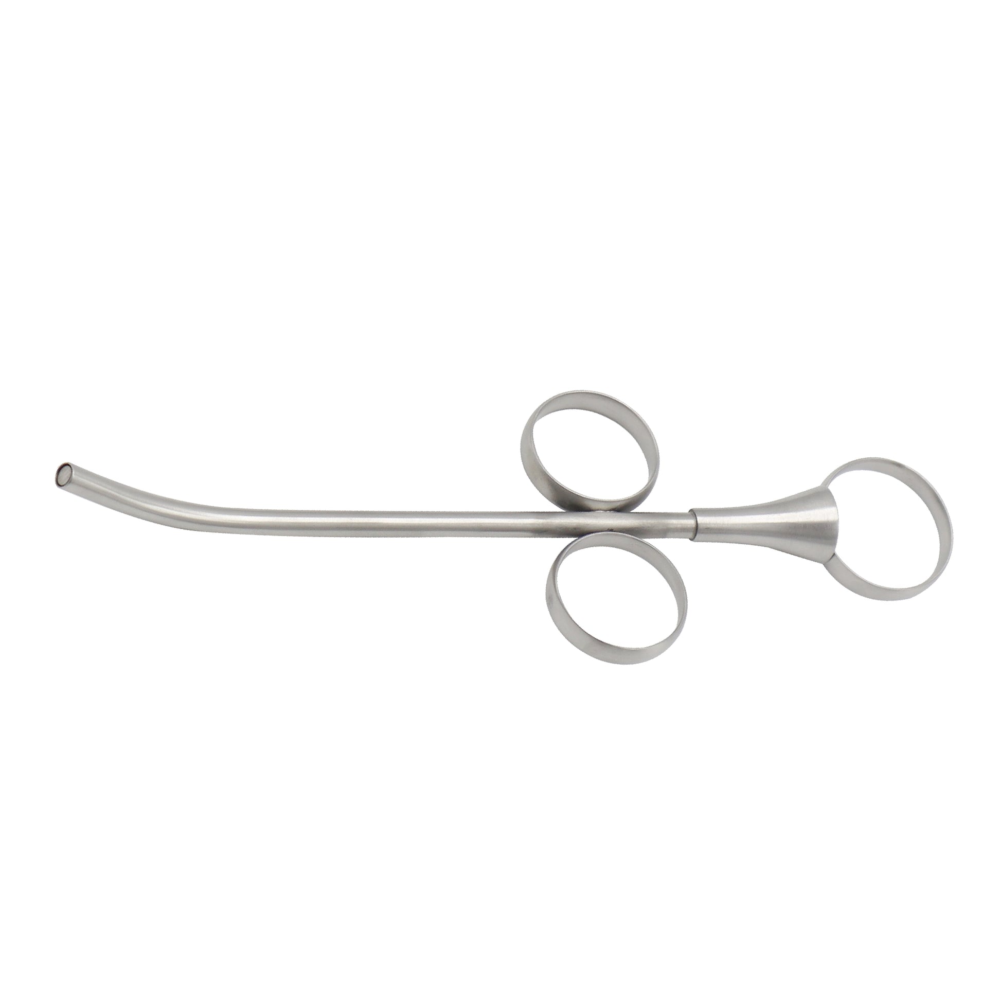 Metallic curved tool on a white background