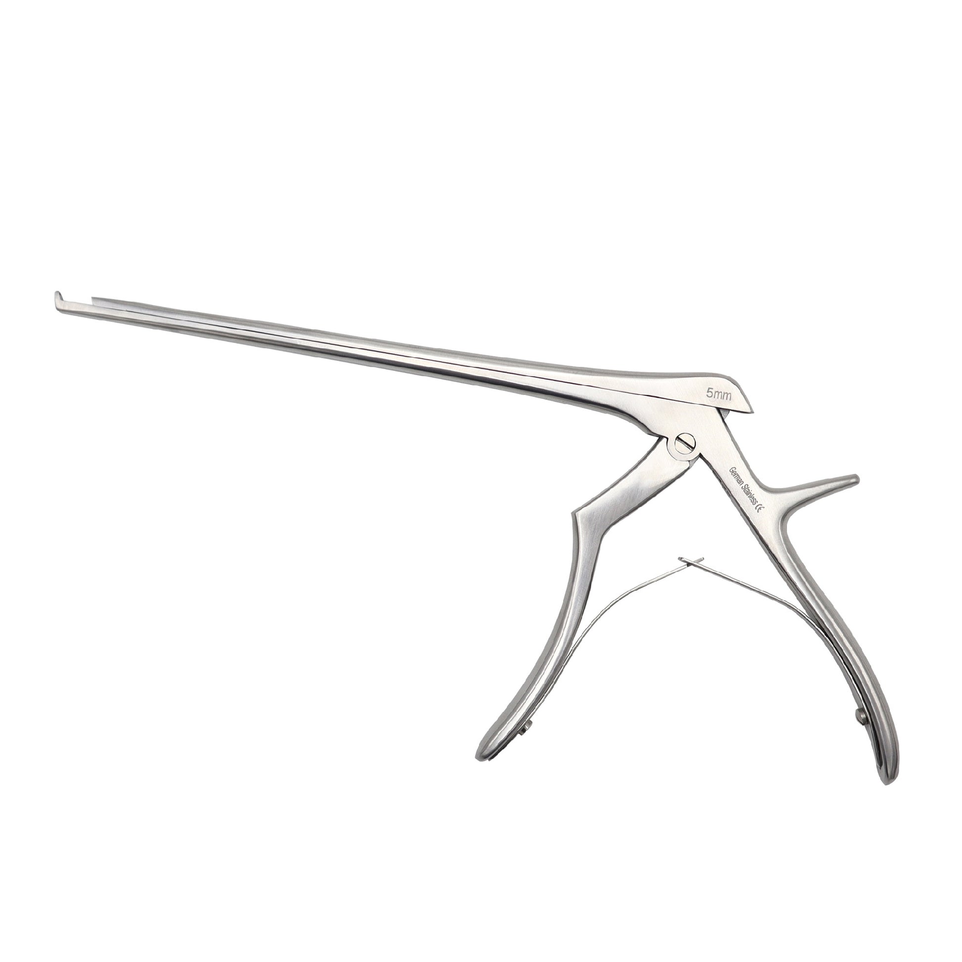 Metallic forceps on a white background