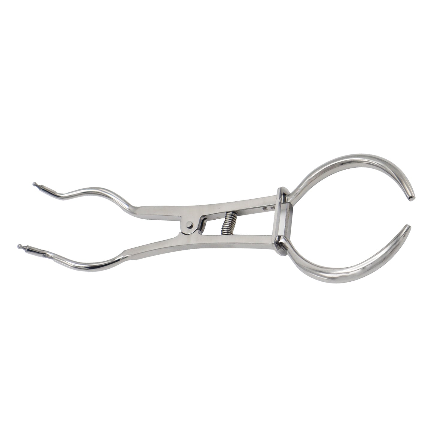 Metallic plier-like tool on a white background