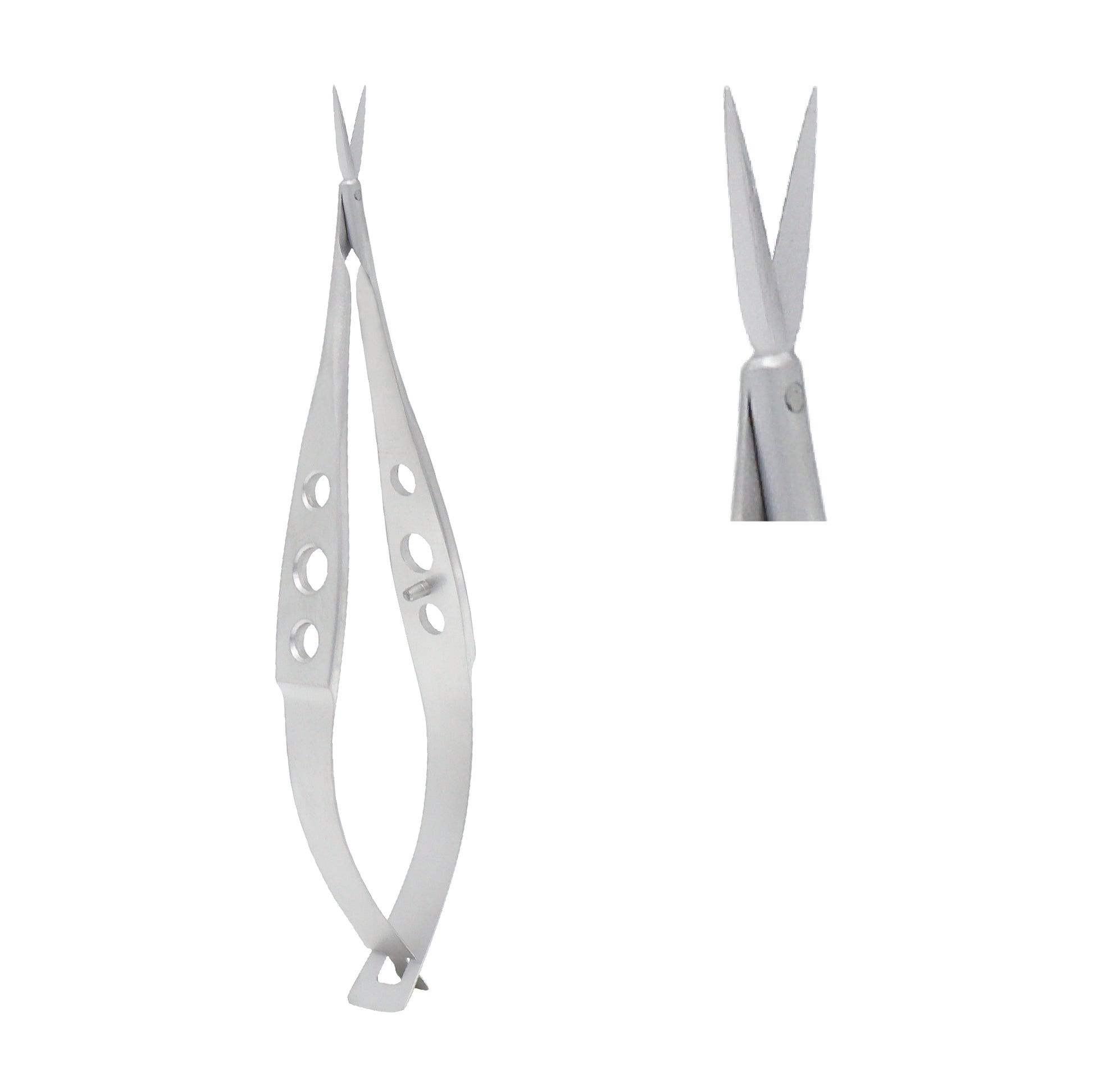 Precision Micro-Vannas scissors designed for fine cutting in delicate eye surgery applications.