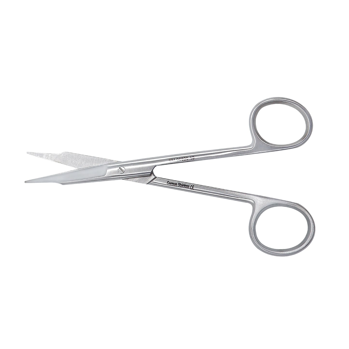 Pair of surgical scissors on a white background