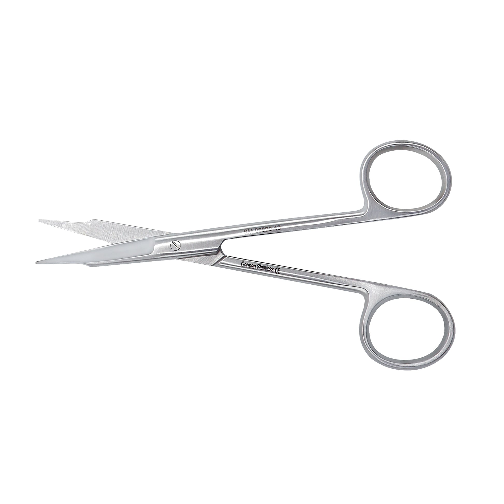 Pair of surgical scissors on a white background