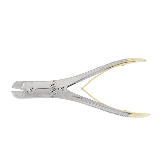 This professional-grade instrument is engineered for the controlled cutting and removal of surgical hardware, such as Kirschner wires (K-wires), Steinmann pins, and cerclage wires, during orthopedic procedures.