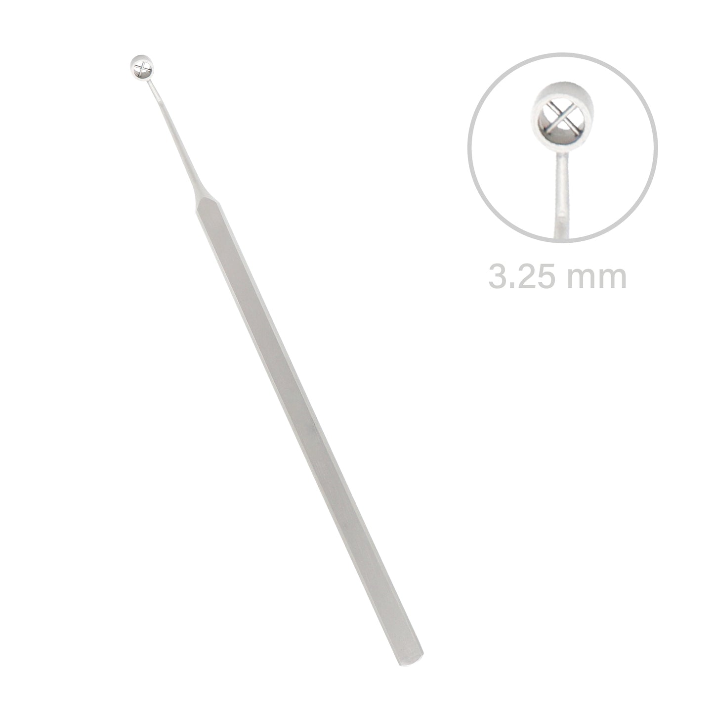 Medical-grade stainless steel dental examination mirror head and detachable handle kit.