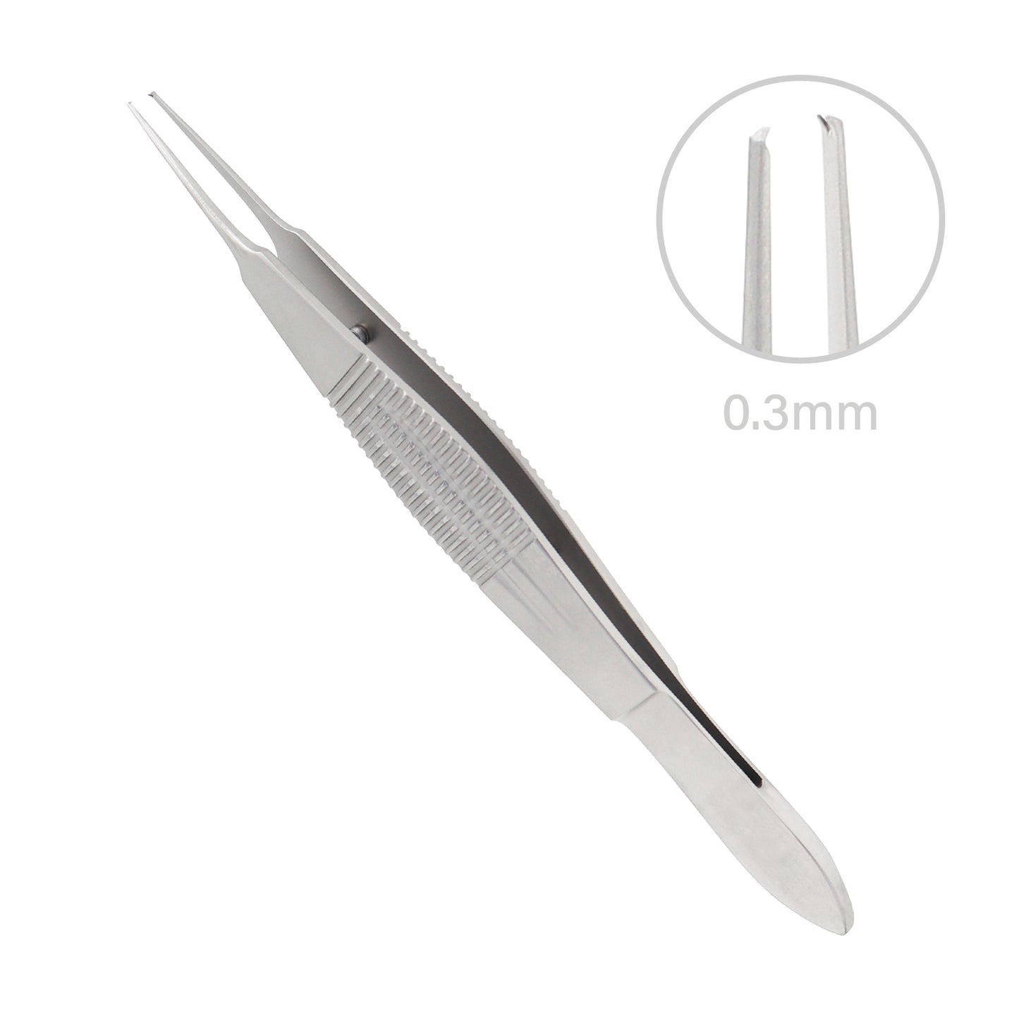 Castroviejo – Suture Forceps, 1 x 2 teeth, 0.3mm, wide handle, overall length 11.5 cm