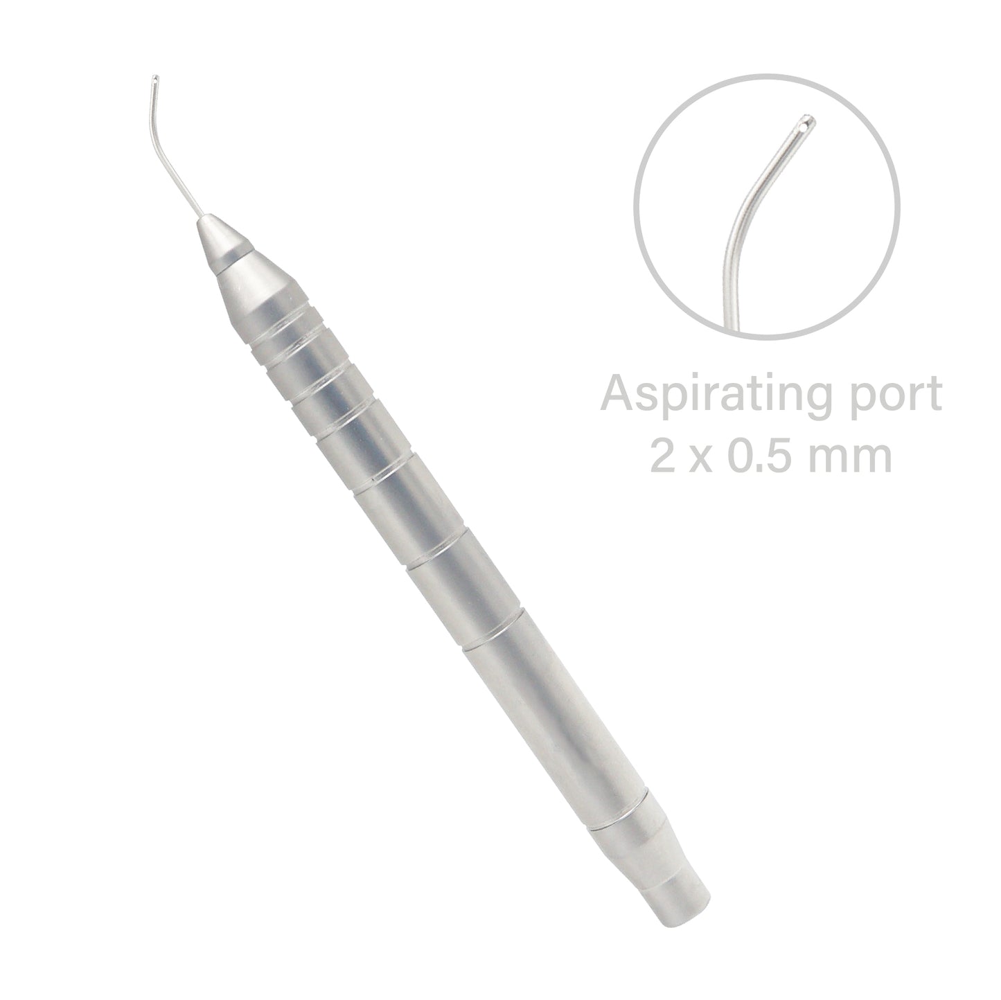 Irrigating Cannula handpiece Conical Tip, Irrigating port 2 x 0.5 mm, 21 ga, SS, overall length 11 cm