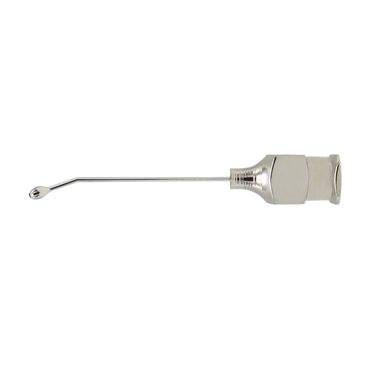 Welsh Cortex aspirating cannula, flat olive, 25ga – Links Left