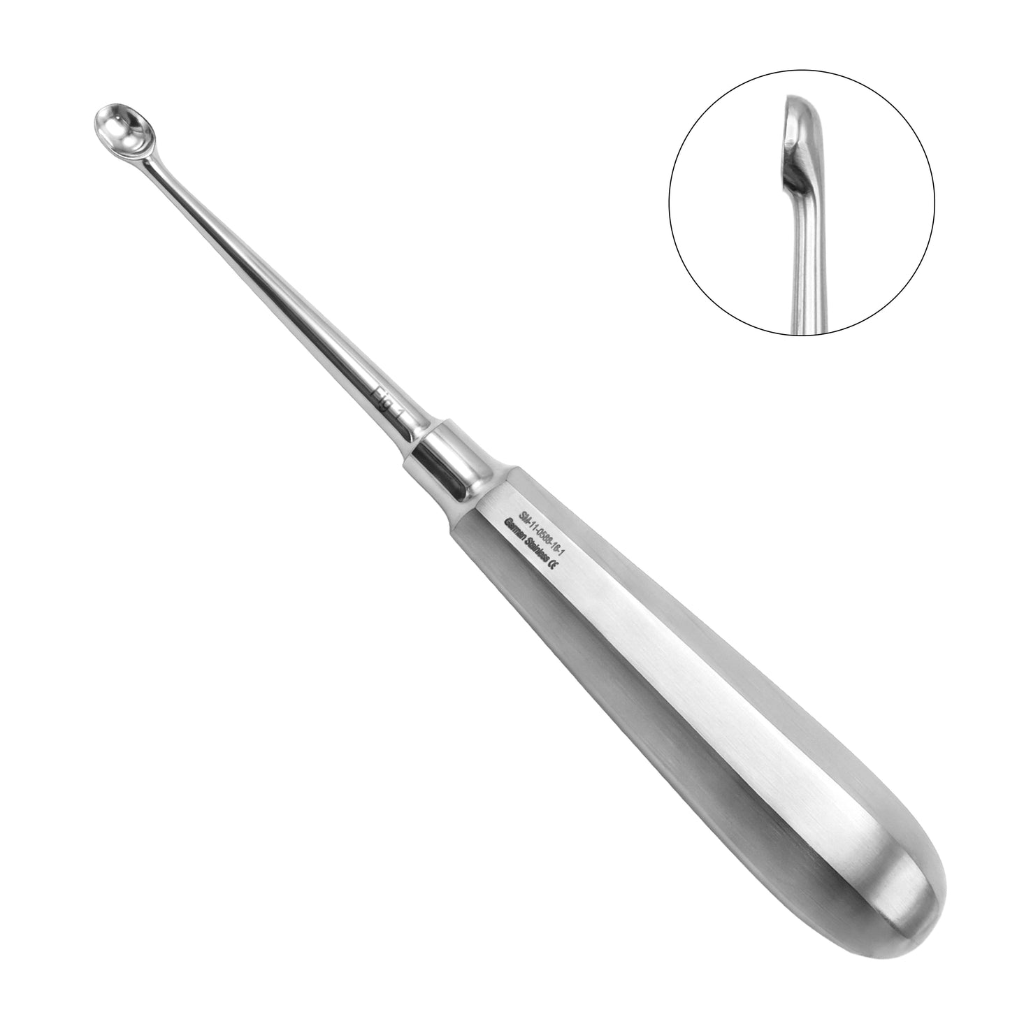 Modell USA Bone Curette 16cm / 6¼″ Oval Straight