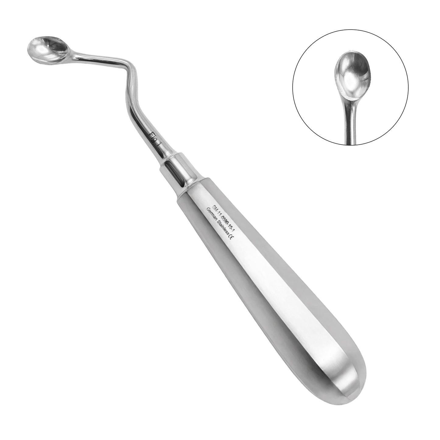 Model USA Bone Curette 15.5cm / 6" Oval Hollow Handle – Left & Right Surgical Curette