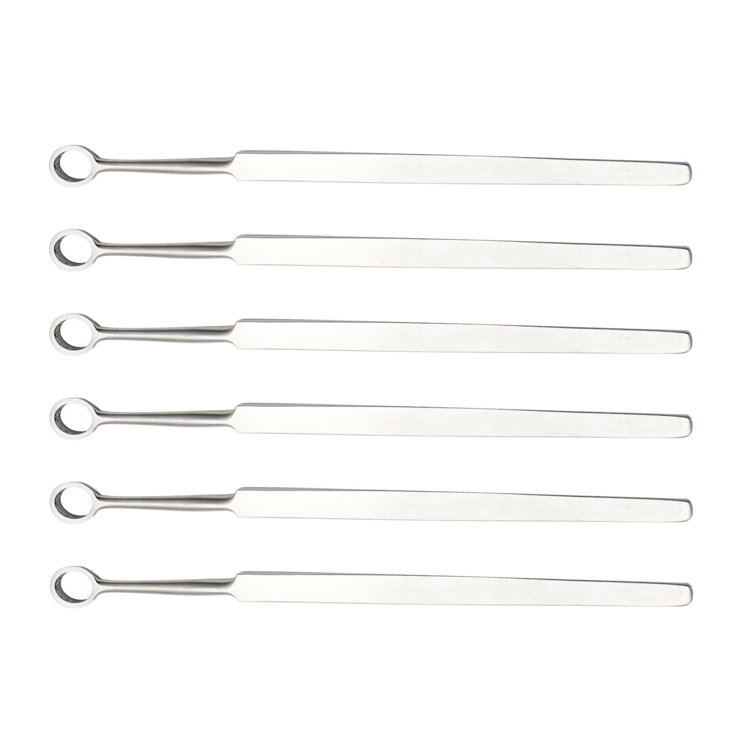 Set of metal tools with various shapes on a white background