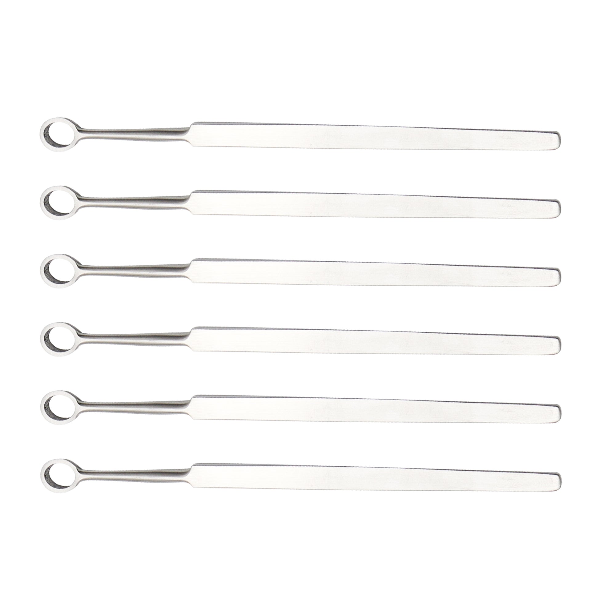 Set of metal tools with various shapes on a white background