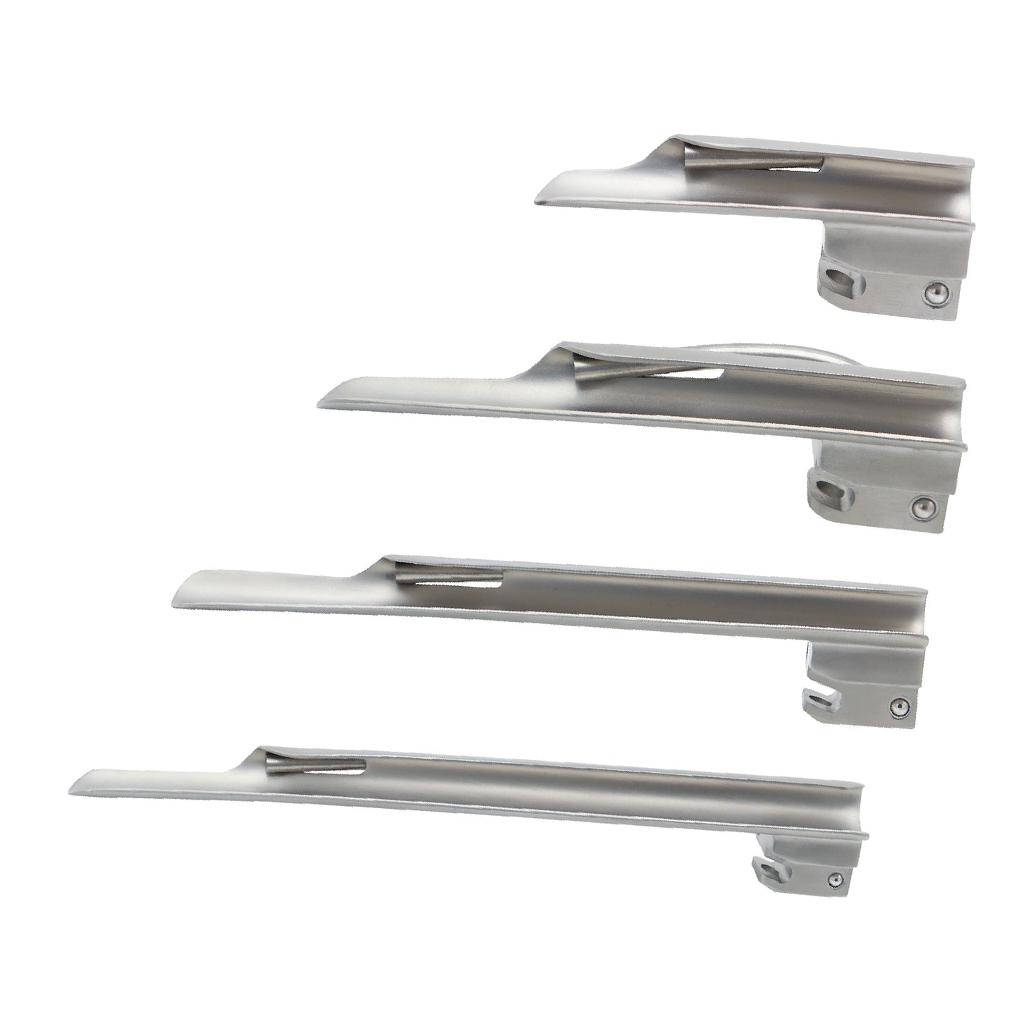 Set of metallic car spoilers on a white background
