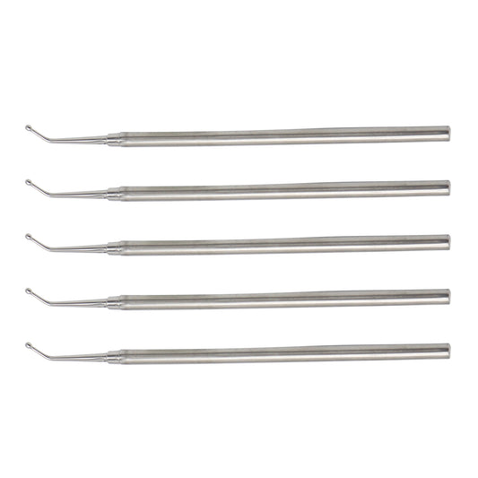 Set of six metal tools on a white background