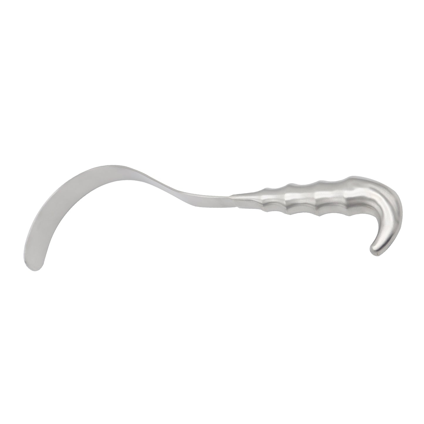 Silver corkscrew on a white background