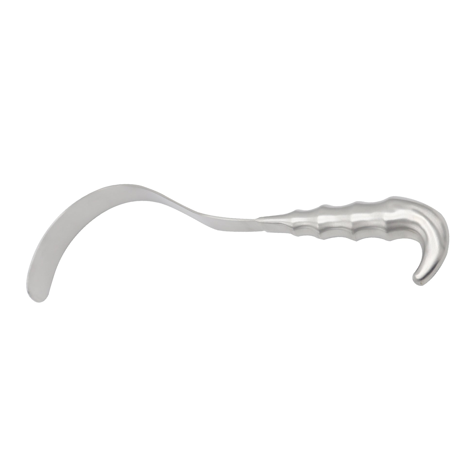 Silver corkscrew on a white background