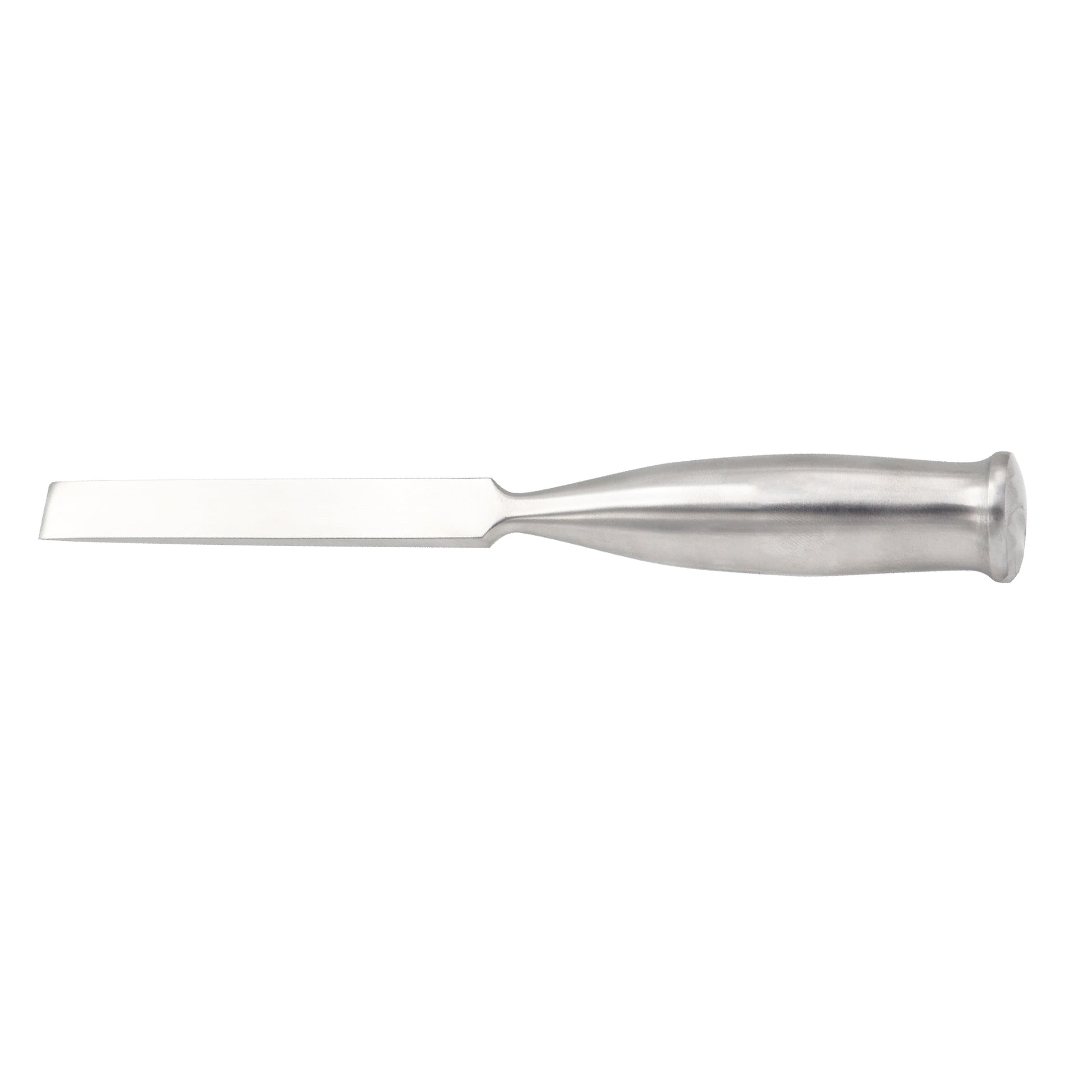 Stainless steel Smith-Petersen osteotome on a white background.