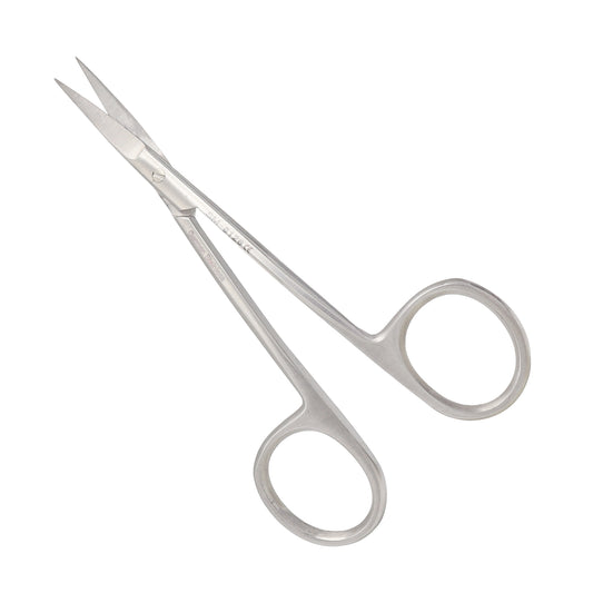 Pair of straight Stevens Tenotomy surgical scissors with short, narrow blades and long slender shanks on a white background.
