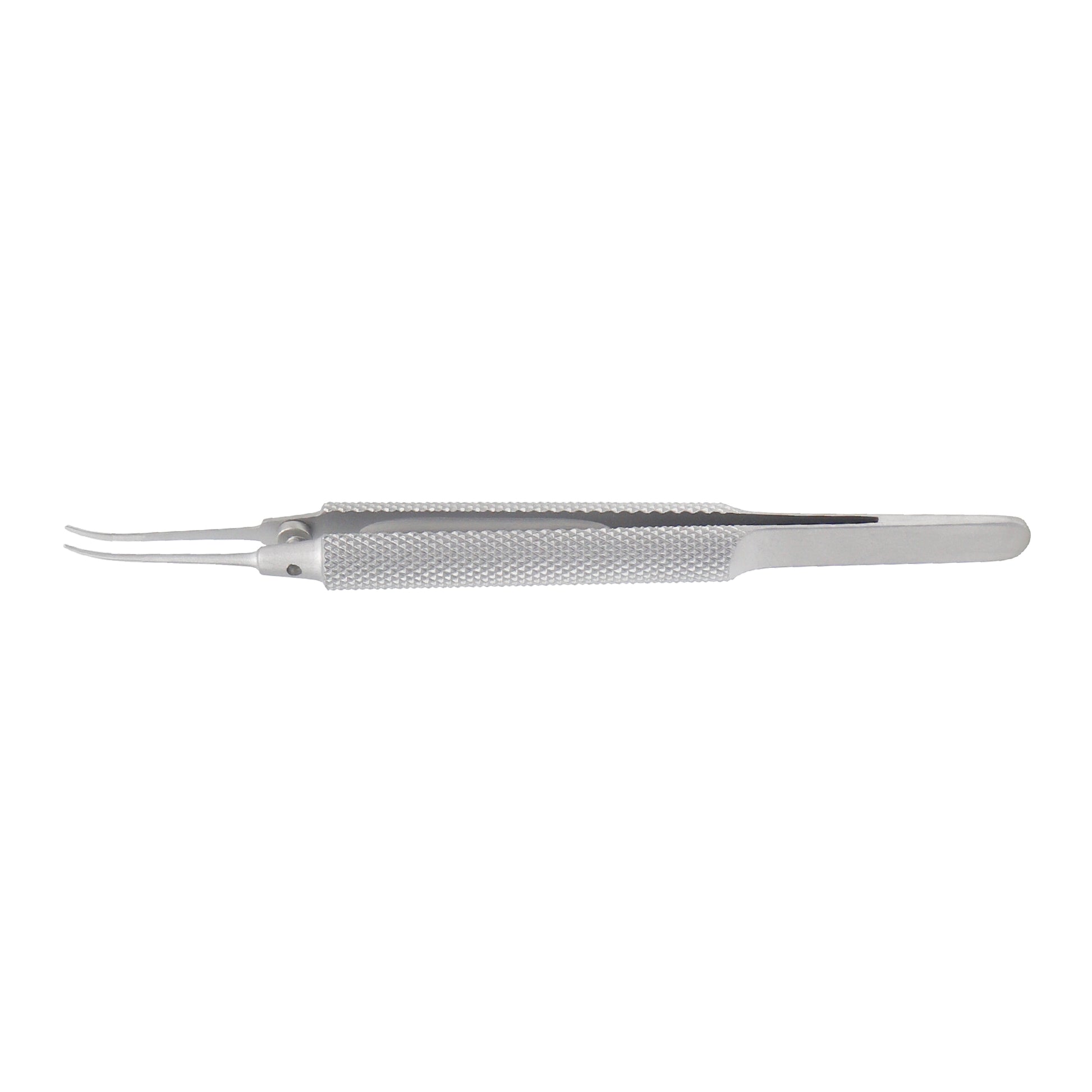 Curved Tennant tying forceps with extra delicate smooth jaws and 0.5 x 6 mm tying platform, 11 cm length for precise surgical suturing
