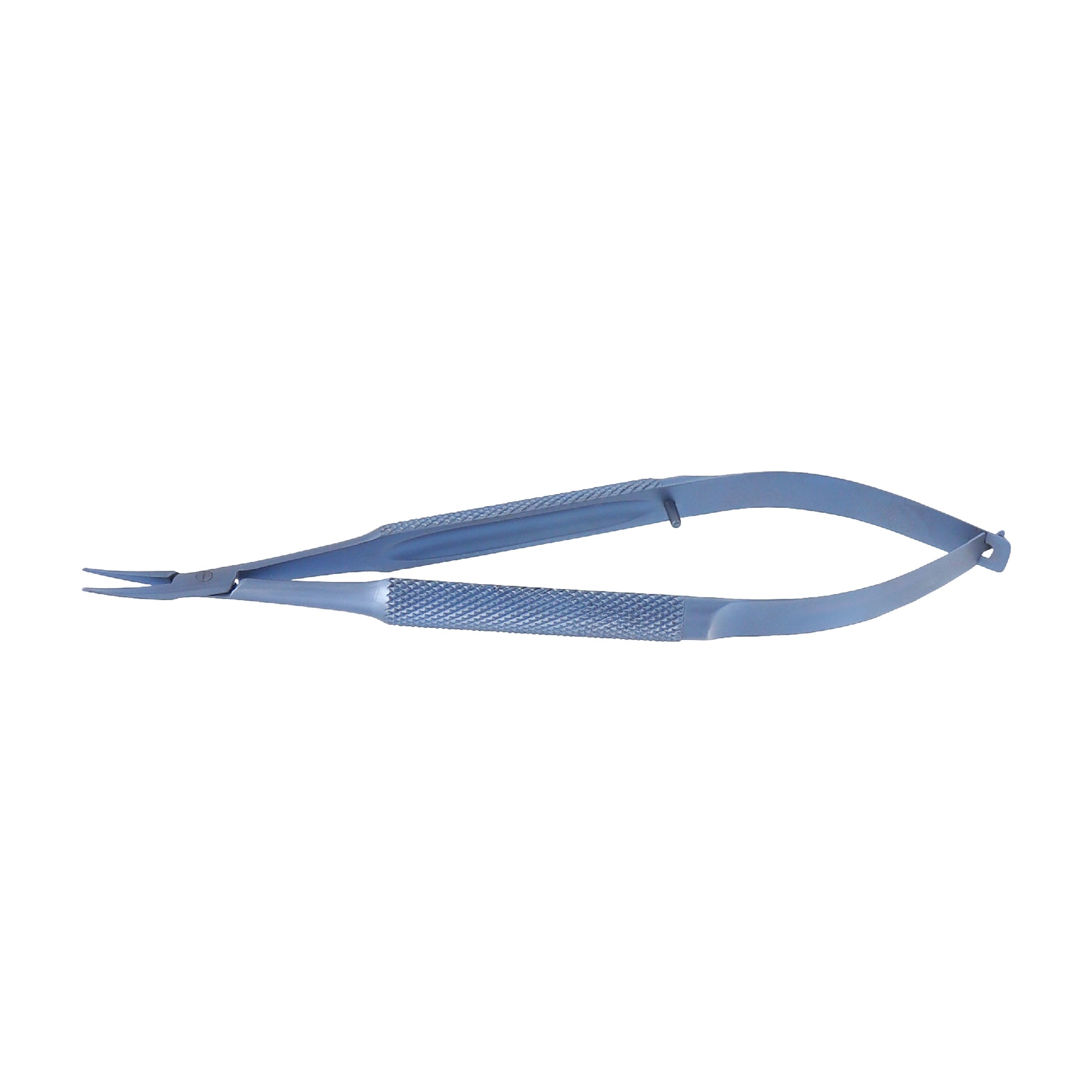 Titanium Barraquer Micro-Needle Holder curved 12 cm without lock for precision eye surgery and delicate suturing.