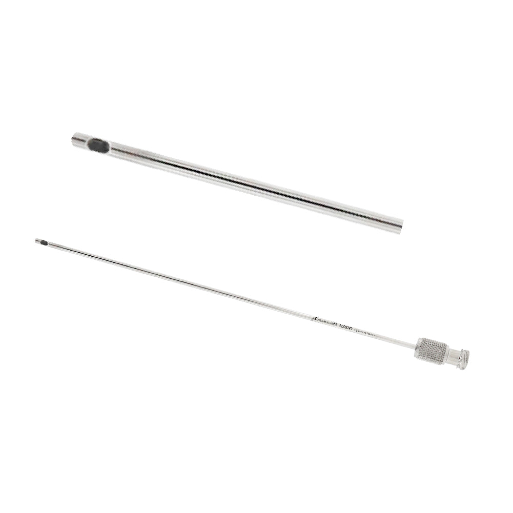 Two metal rods with different ends on a white background