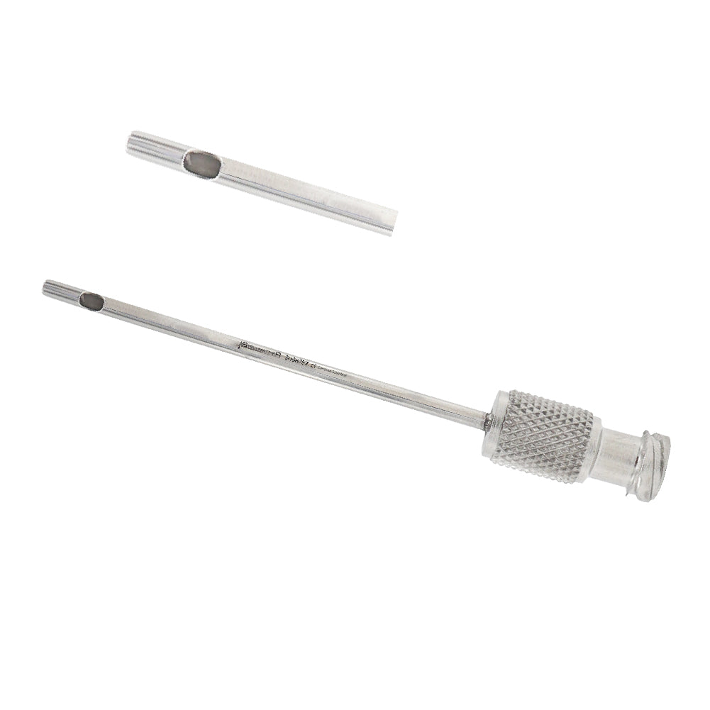 Two metal tools with textured ends on a white background