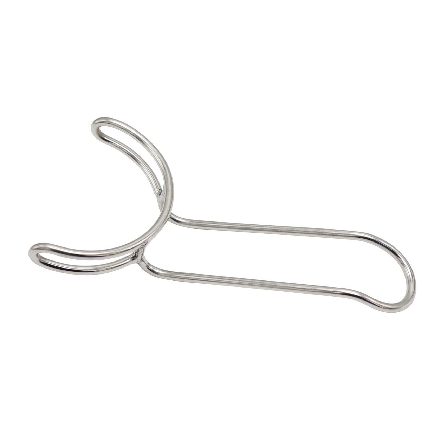 Single-ended medical-grade stainless steel wire vestibulum retractor for dental surgery and intraoral photography.