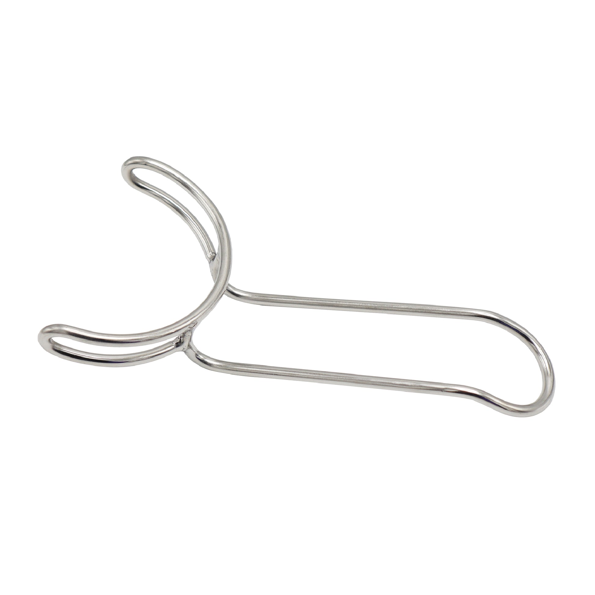 Single-ended medical-grade stainless steel wire vestibulum retractor for dental surgery and intraoral photography.