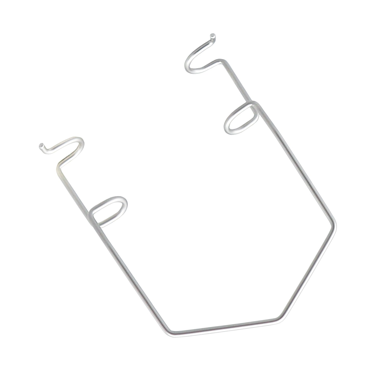 A stainless steel Barraquer wire eye speculum used for retracting eyelids during ophthalmic surgery.
