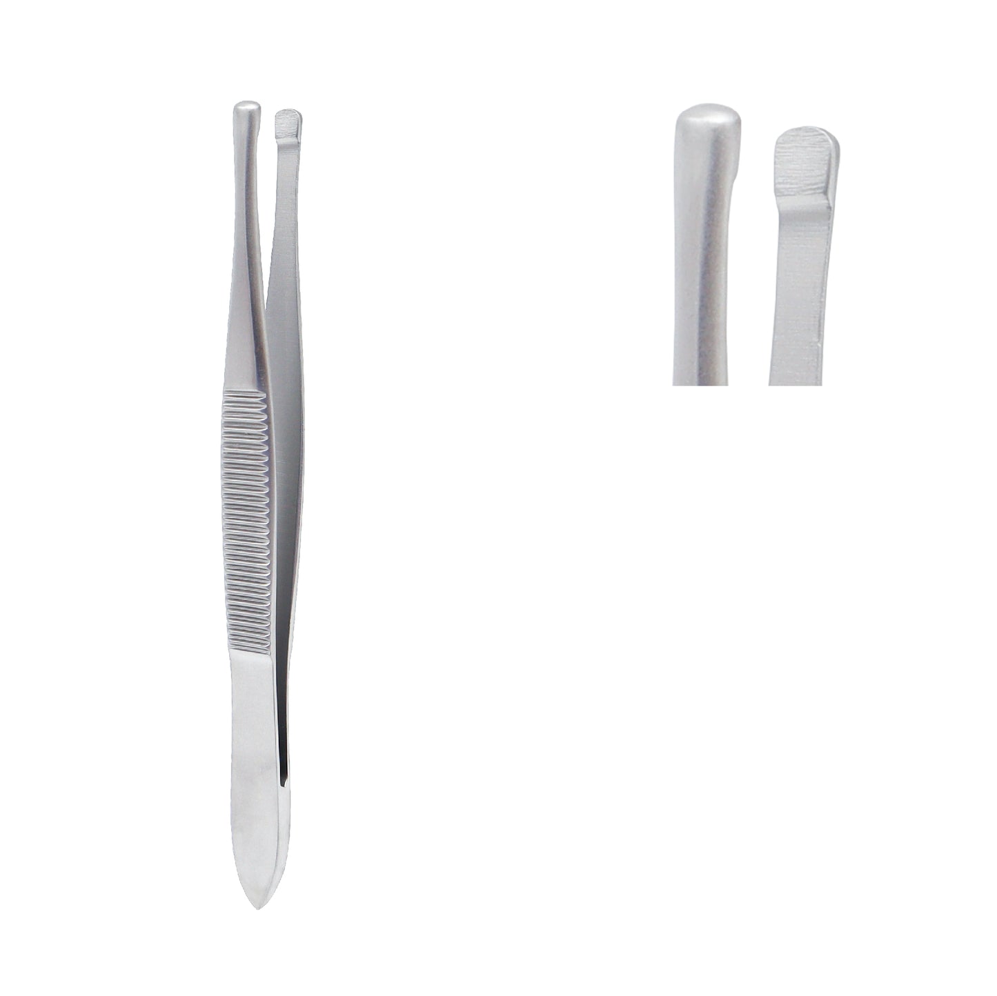 Beer Cilia Forceps with rounded tips and a textured grip, used for delicate medical procedures and foreign body removal.