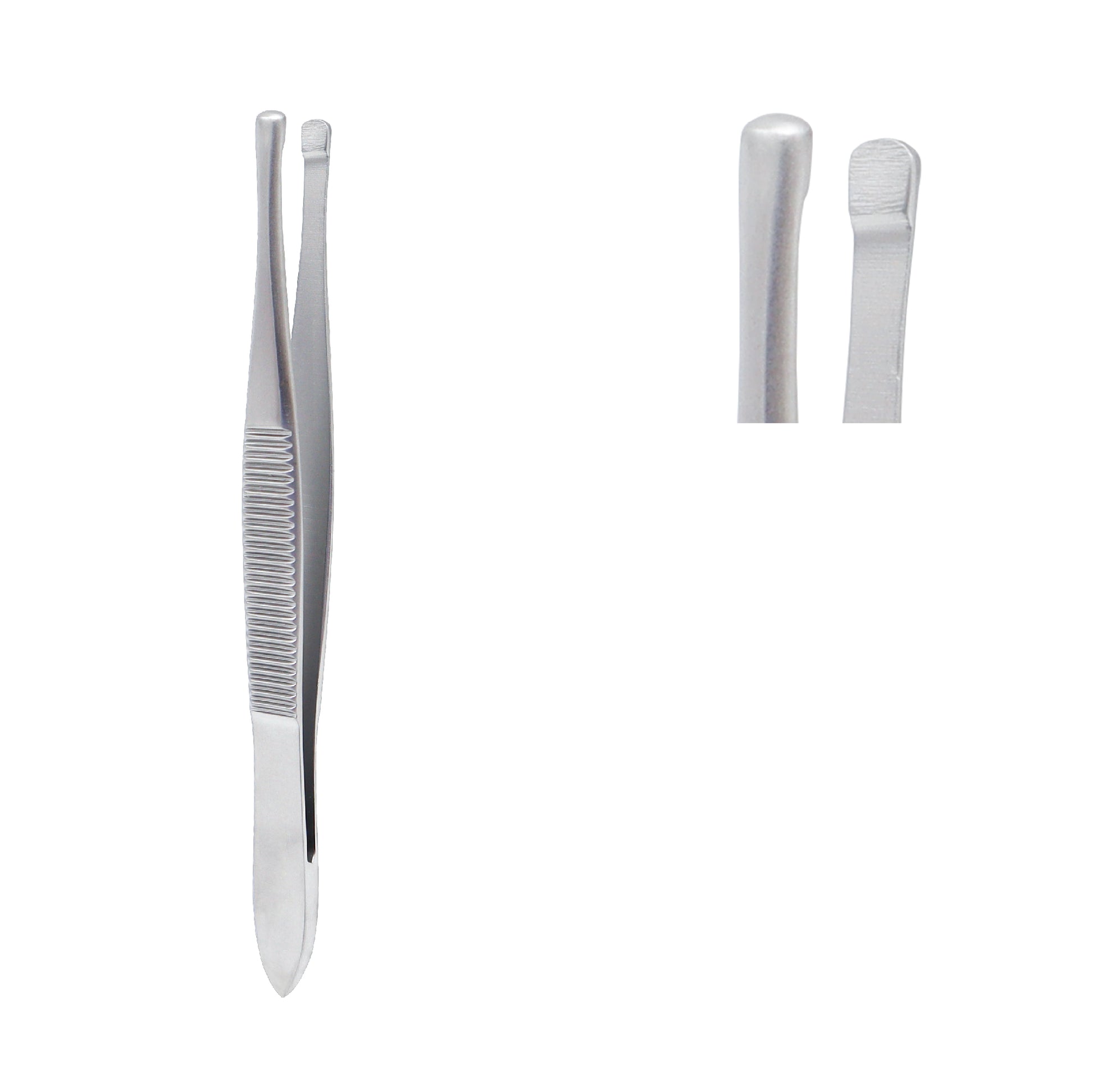 Beer Cilia Forceps with rounded tips and a textured grip, used for delicate medical procedures and foreign body removal.
