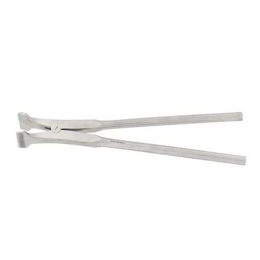 Beeson Plaster Cast Spreader, a surgical stainless steel orthopedic instrument featuring long ribbed handles, heavy-duty rivet joint, and flat serrated blades used to separate and open plaster or fiberglass casts.