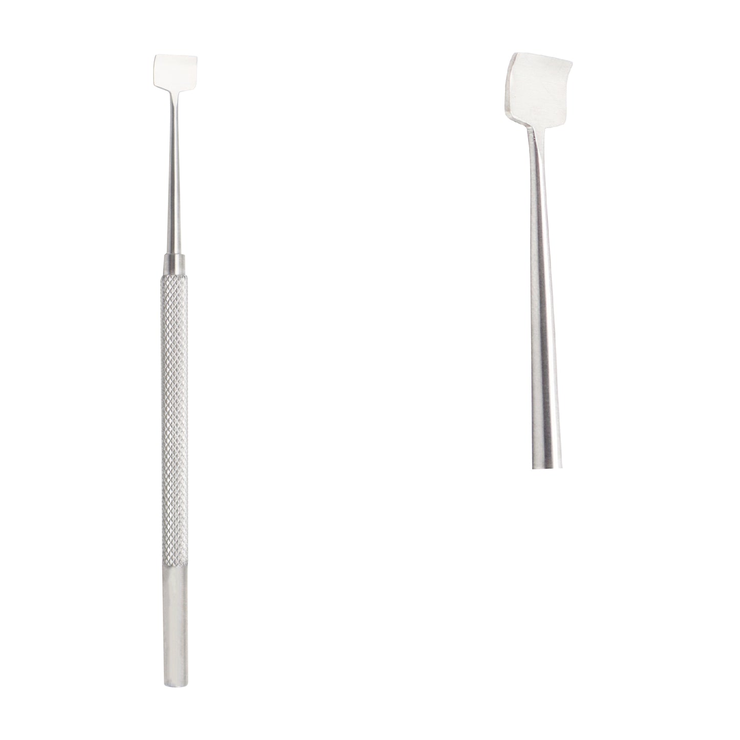 Side view of Buratto Flap Protector ophthalmic instrument for corneal flap retraction