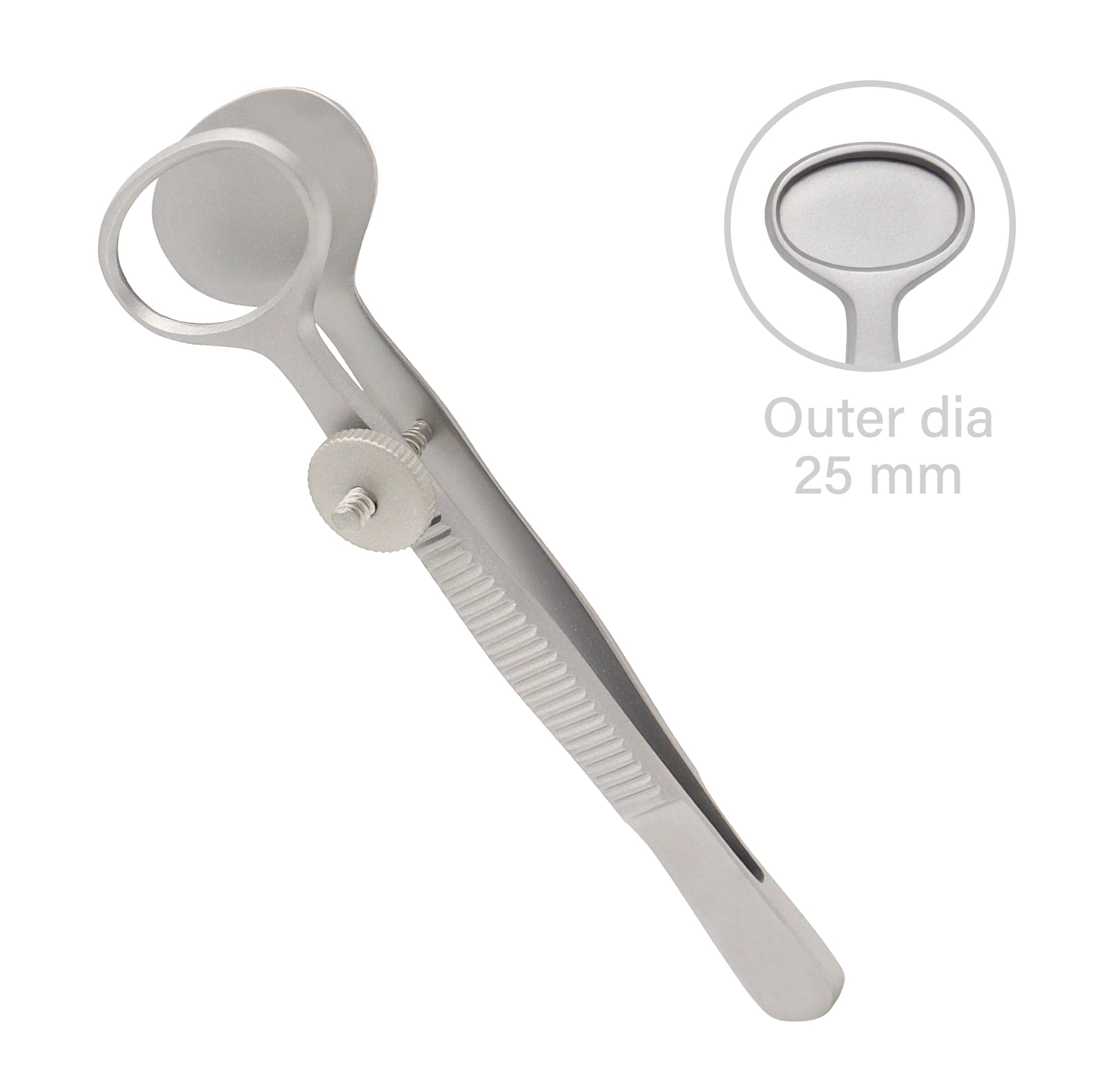 Ophthalmic Desmarres Chalazion Forceps 9 cm stainless steel surgical instrument for precise eyelid fixation and chalazion extraction.