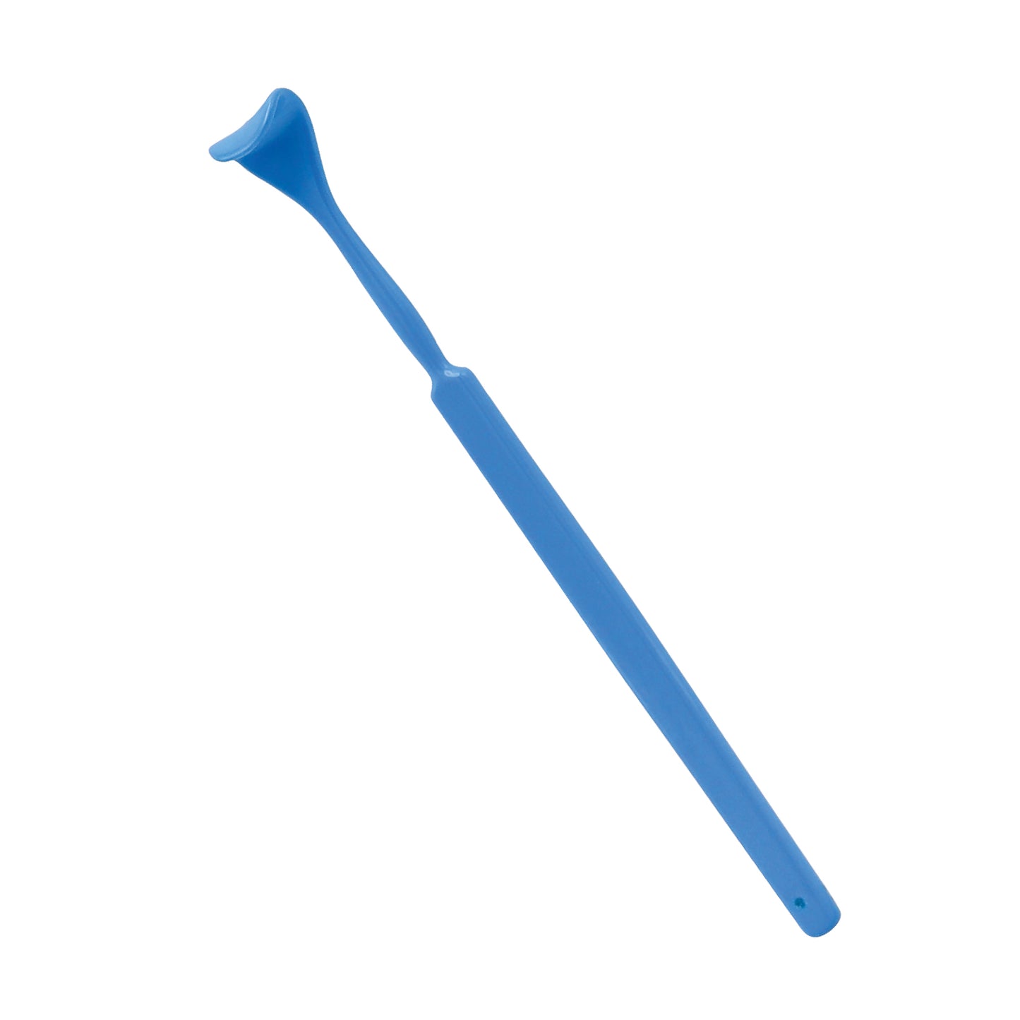 Blue insulated Desmarres lid retractor with a non-conductive coating for electrosurgical ophthalmic procedures, shown on a white background.