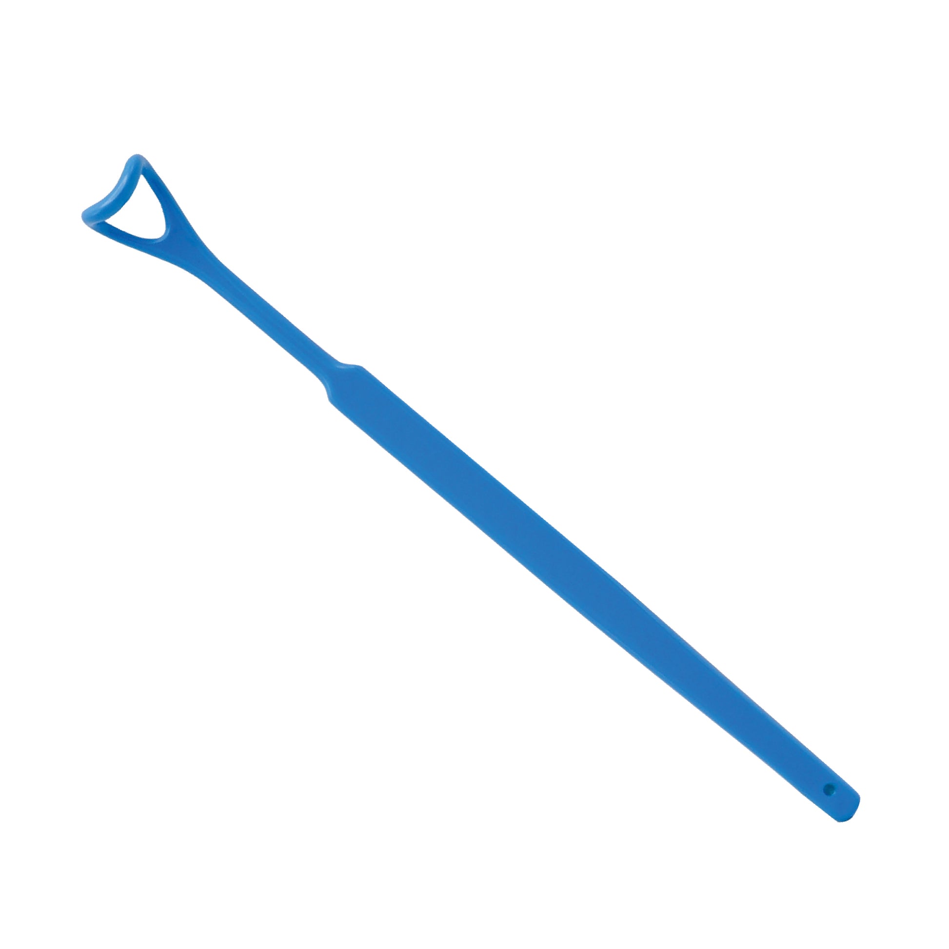 Blue non-conductive coated Desmarres lid retractor used for safe eyelid retraction during ophthalmic electrosurgery.