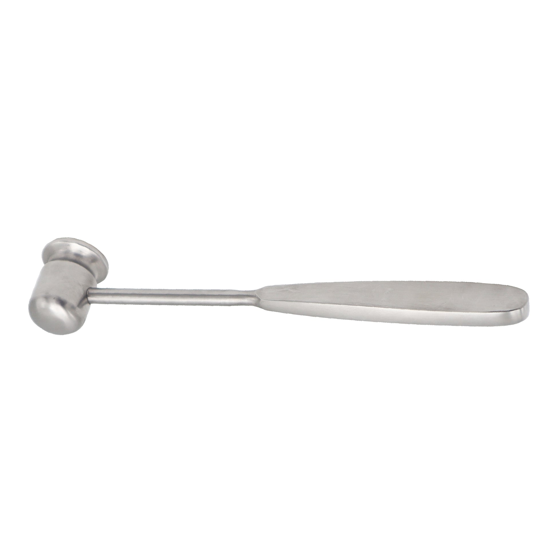Profile view of a stainless steel Collin Doyen orthopedic bone mallet with a bullet-shaped head and flat handle.