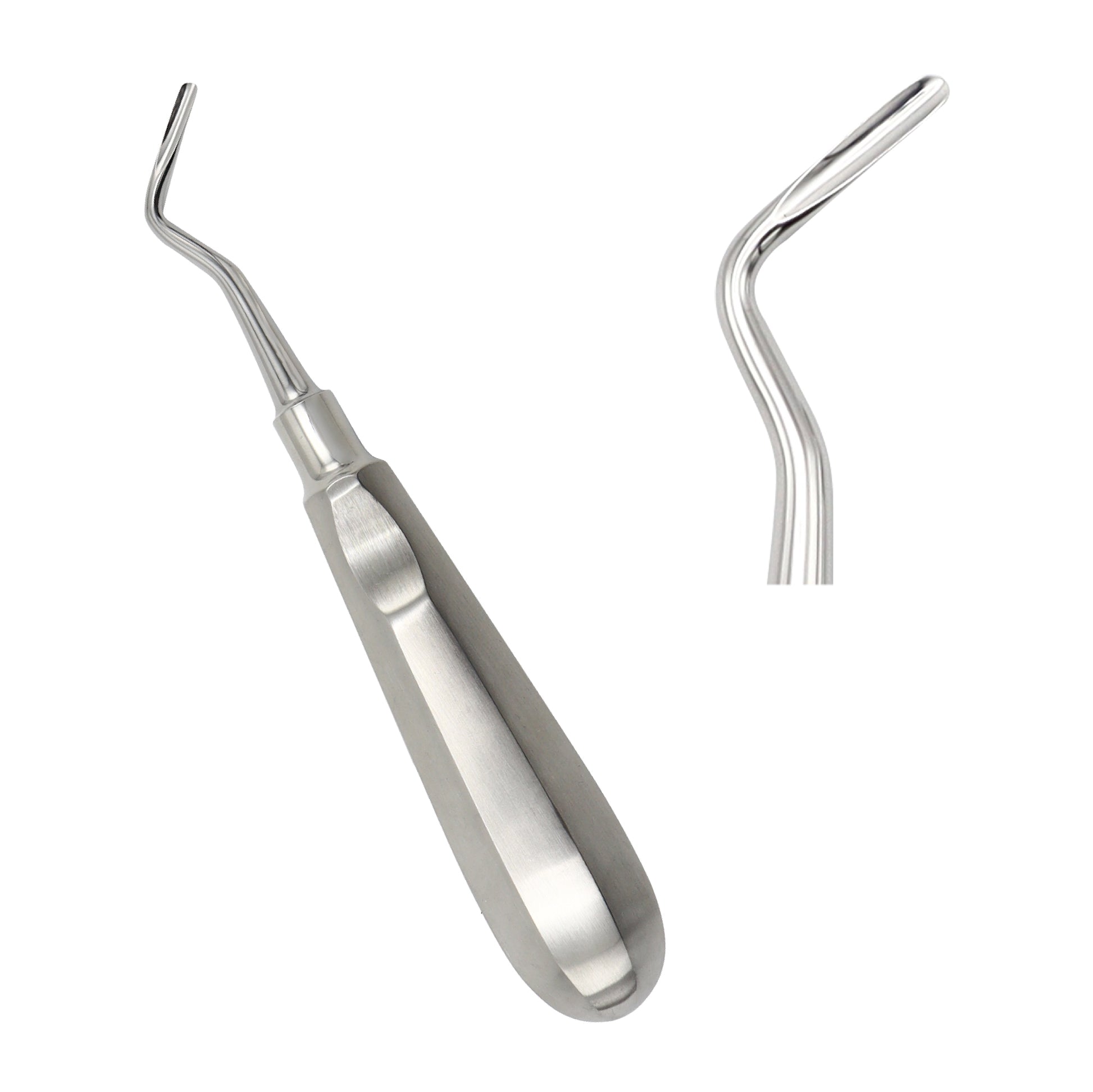 Designed with a smooth, solid metallic ergonomic shape that contains a subtle indentation to allow a secure thumb rest, giving the surgeon maximum leverage and control.