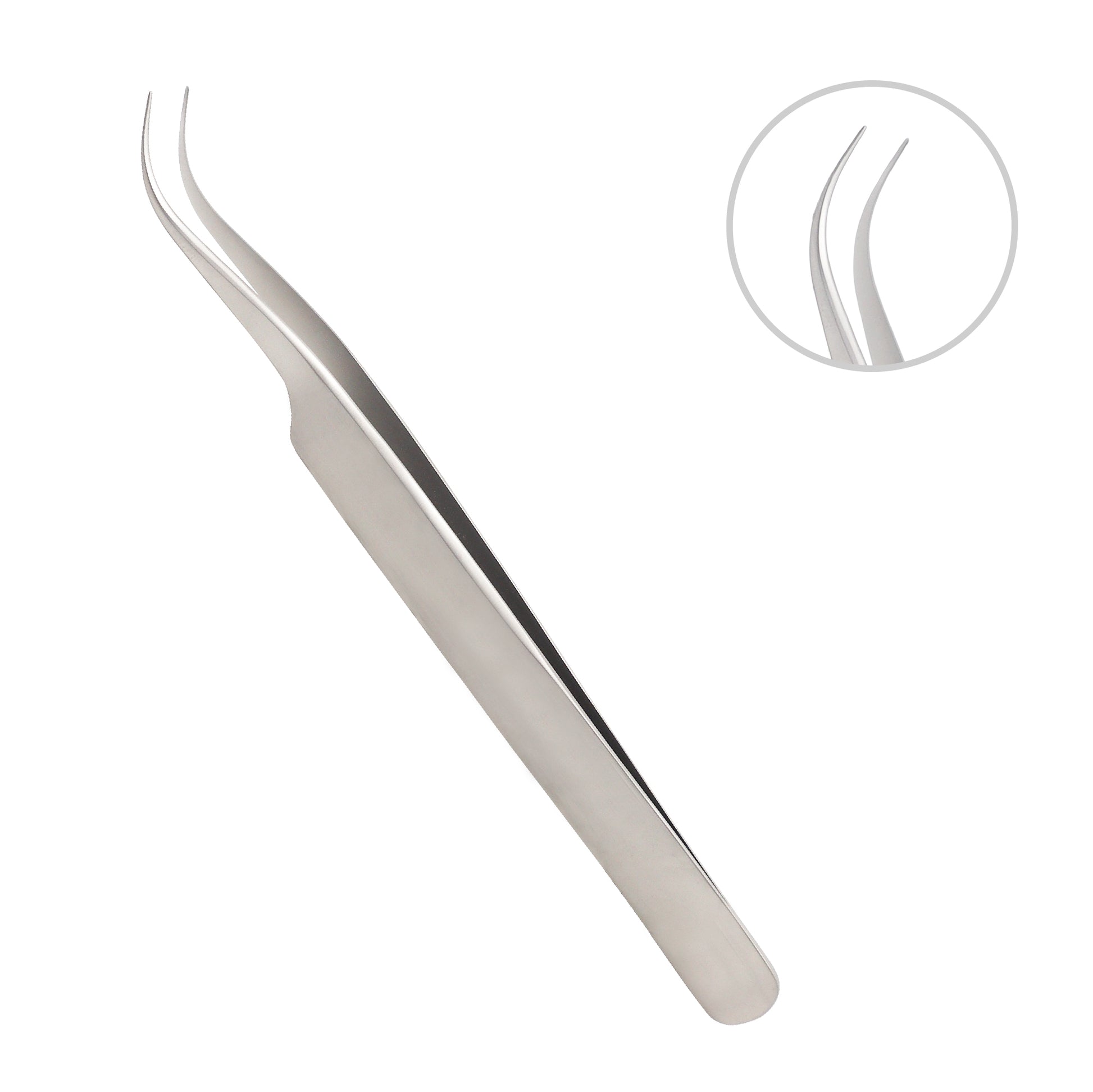 Stainless steel jewelers forceps curved No. 7 12 cm used for fine precision tasks and jewelry work