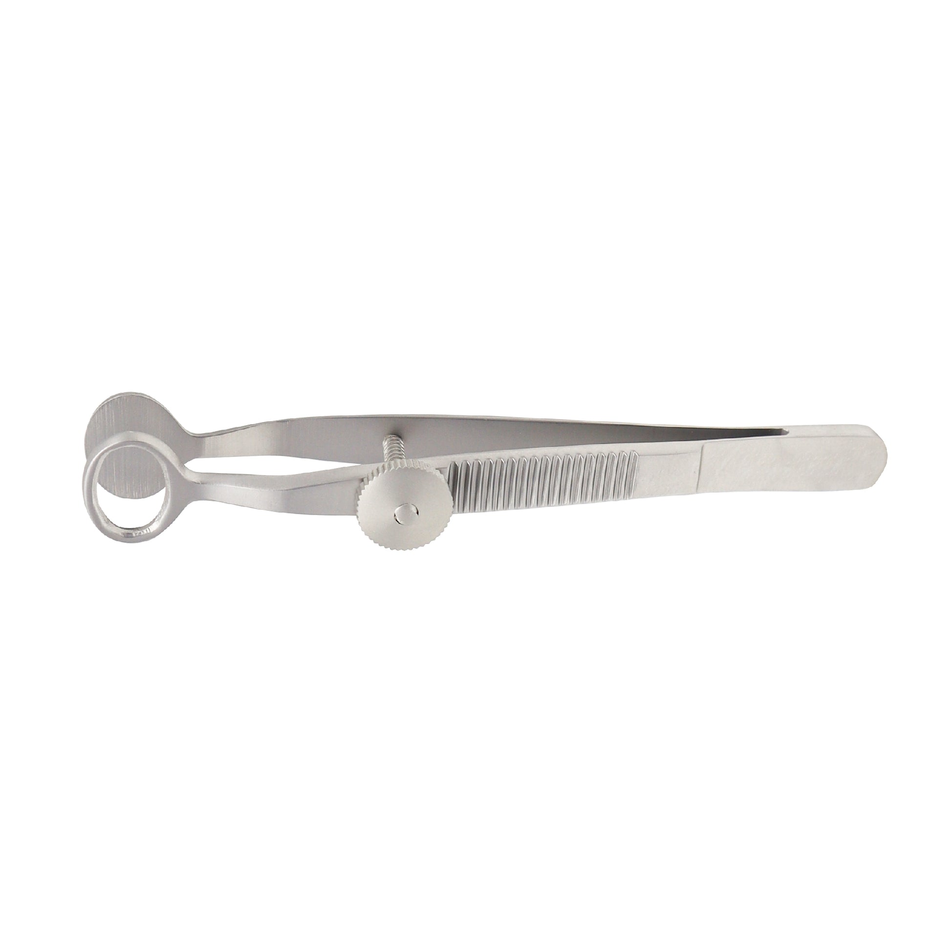 Desmarres Chalazion Forceps small oval 13 mm O.D. 9 cm stainless steel ophthalmic instrument for chalazion removal and eyelid surgery.