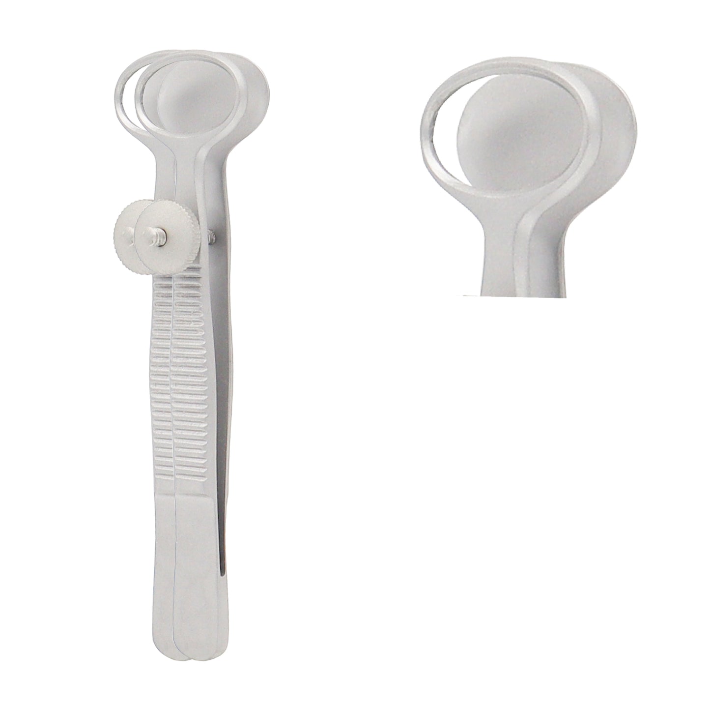 Desmarres Chalazion Forceps oval 20 mm O.D., 9 cm medium stainless steel ophthalmic instrument for eyelid fixation and chalazion removal.