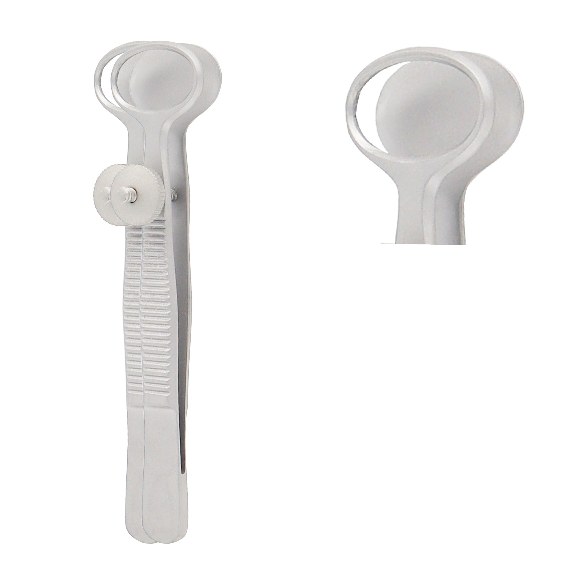 Desmarres Chalazion Forceps oval 20 mm O.D., 9 cm medium stainless steel ophthalmic instrument for eyelid fixation and chalazion removal.