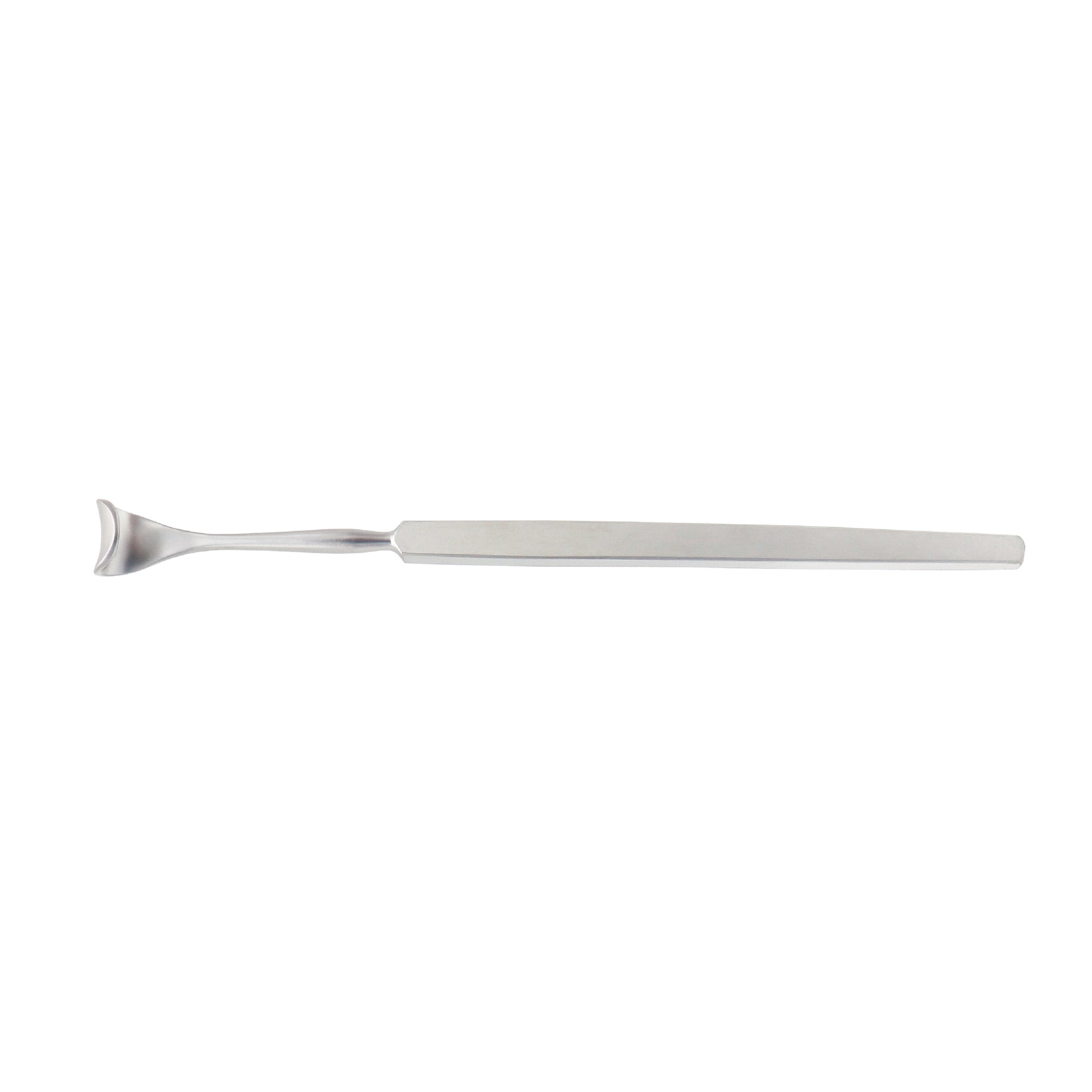 Desmarres Lid Retractor Size 1 with 10 mm blade and 14 cm length shown from front view for ophthalmic surgery use.
