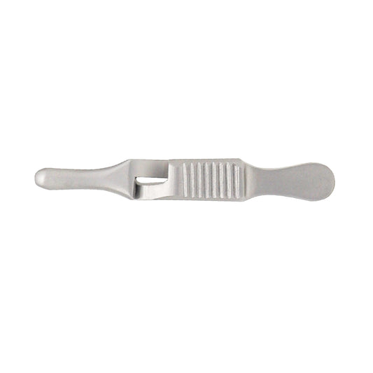 Dieffenbach Serrefine bulldog clamp, a stainless steel straight cross-action vascular instrument used for temporary vessel occlusion in surgeries.