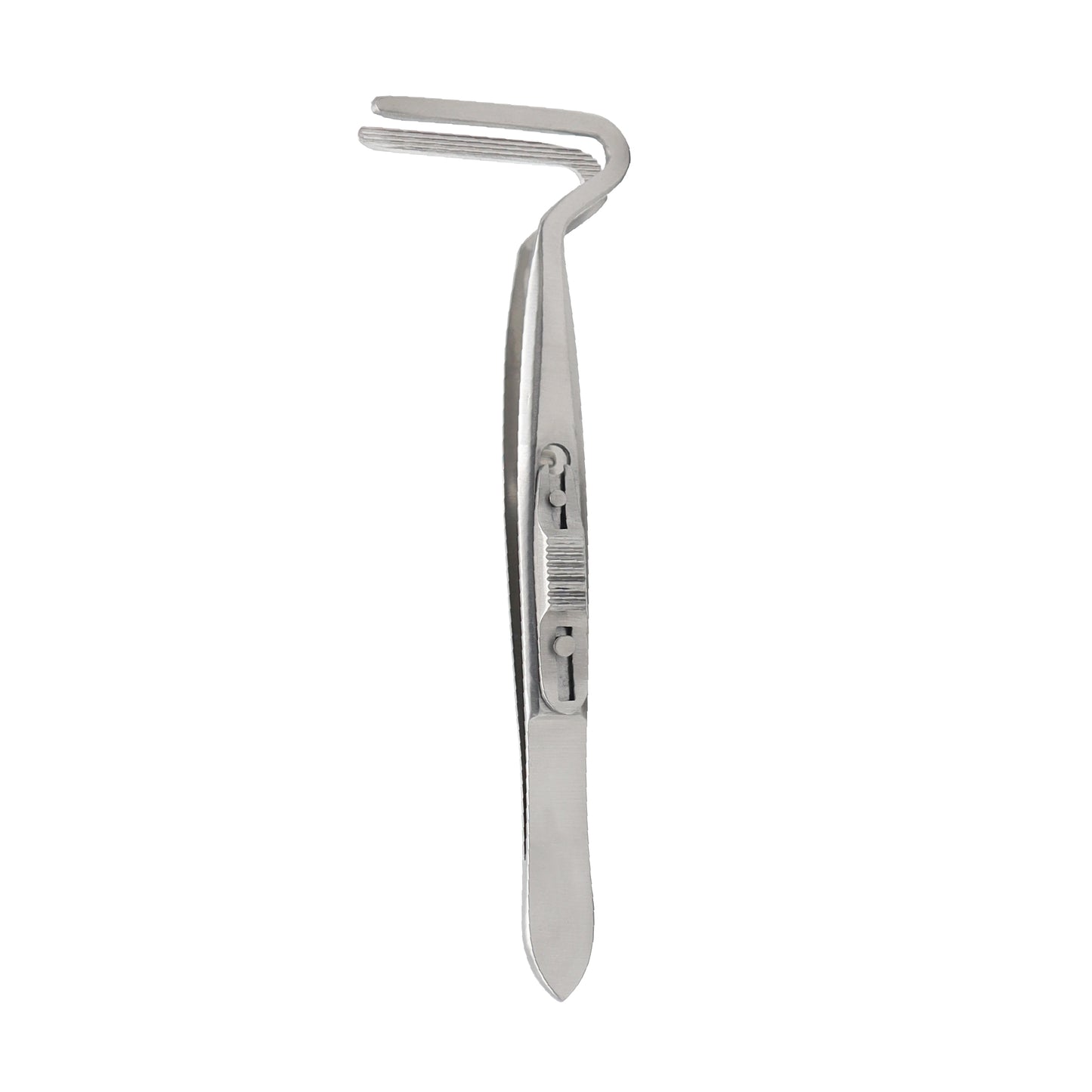Cross-serrated eye forceps 9 cm for precision ophthalmic procedures