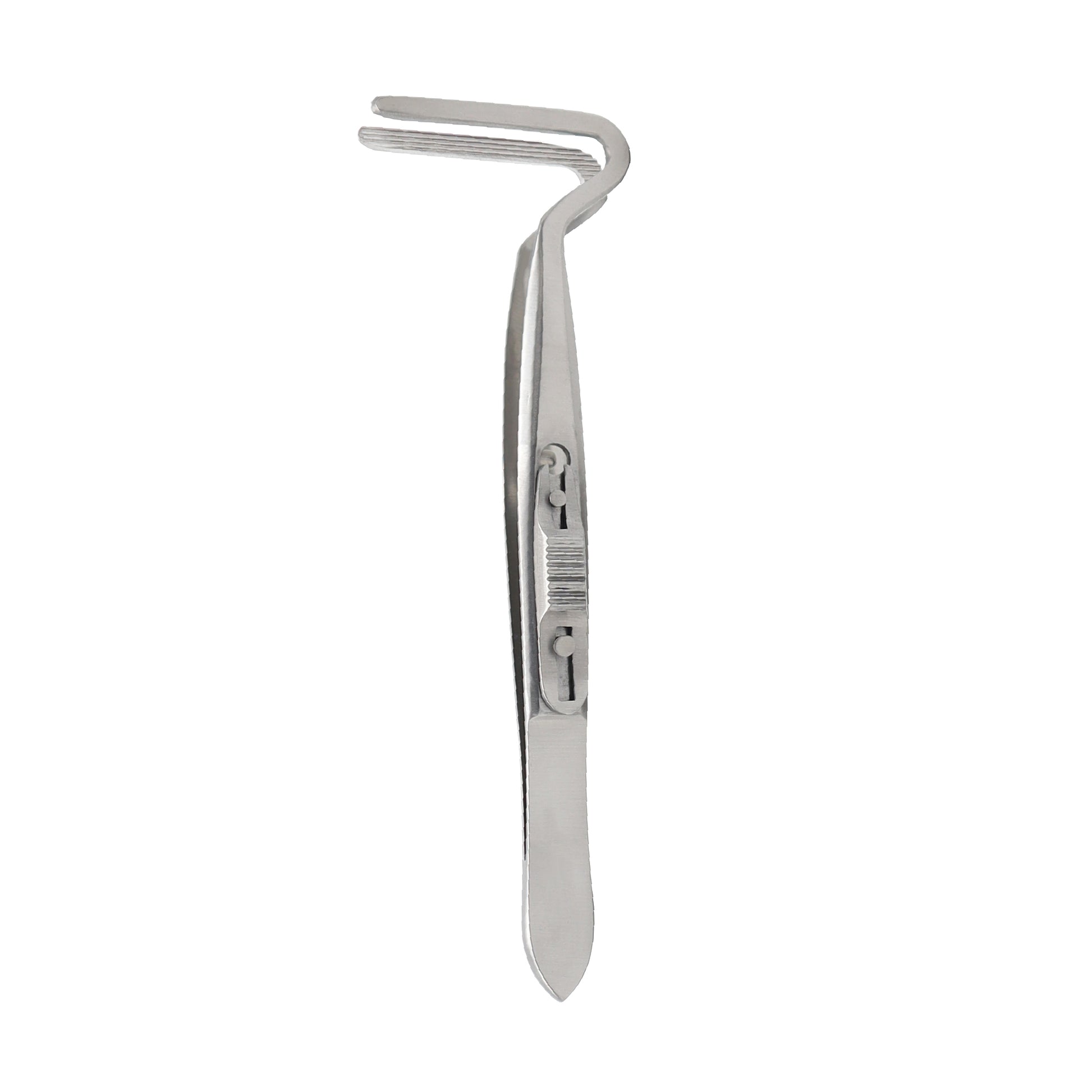 Cross-serrated eye forceps 9 cm for precision ophthalmic procedures