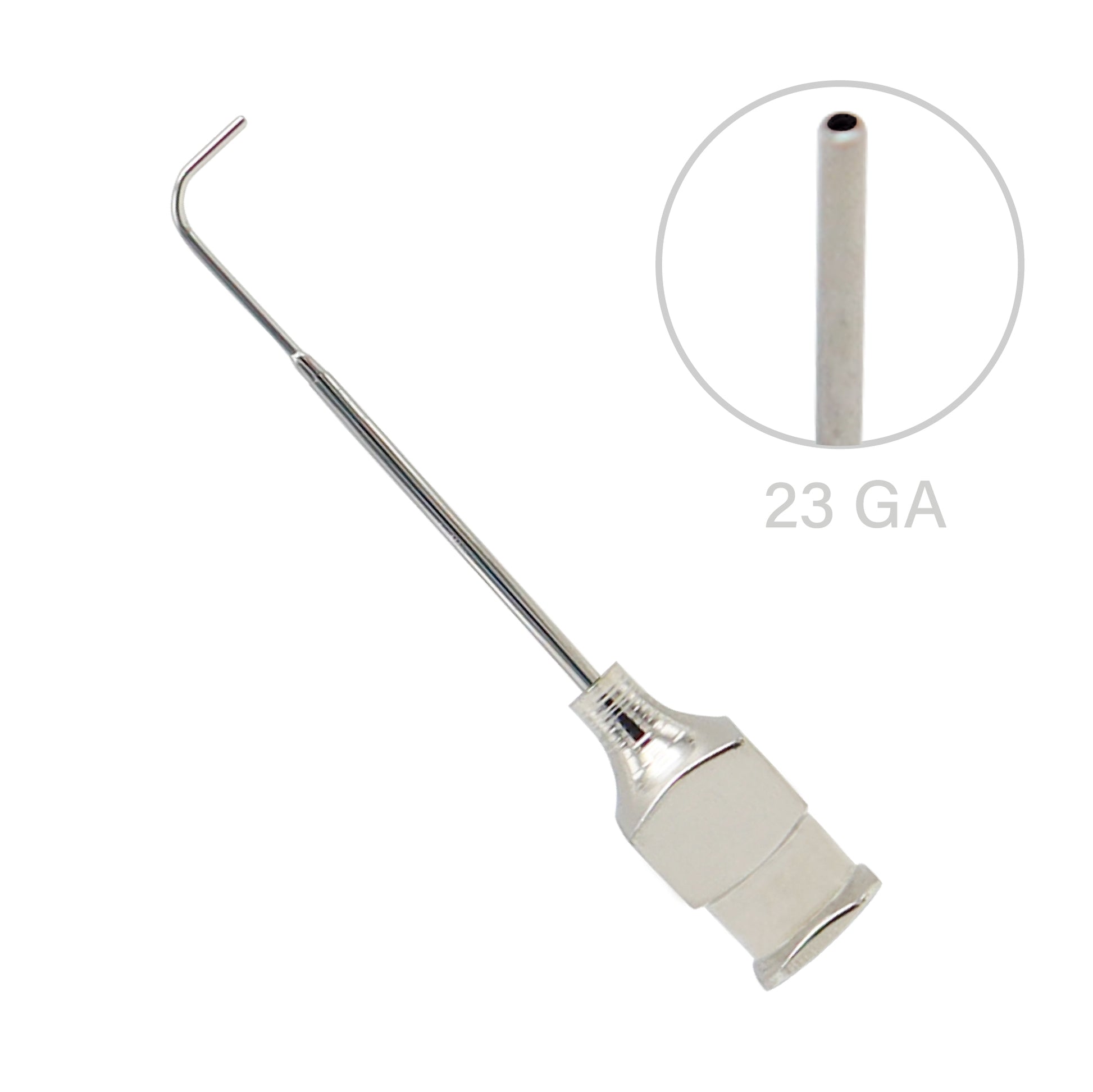 High-quality curved beveled lachrymal ophthalmic cannula for ophthalmic surgical and diagnostic use