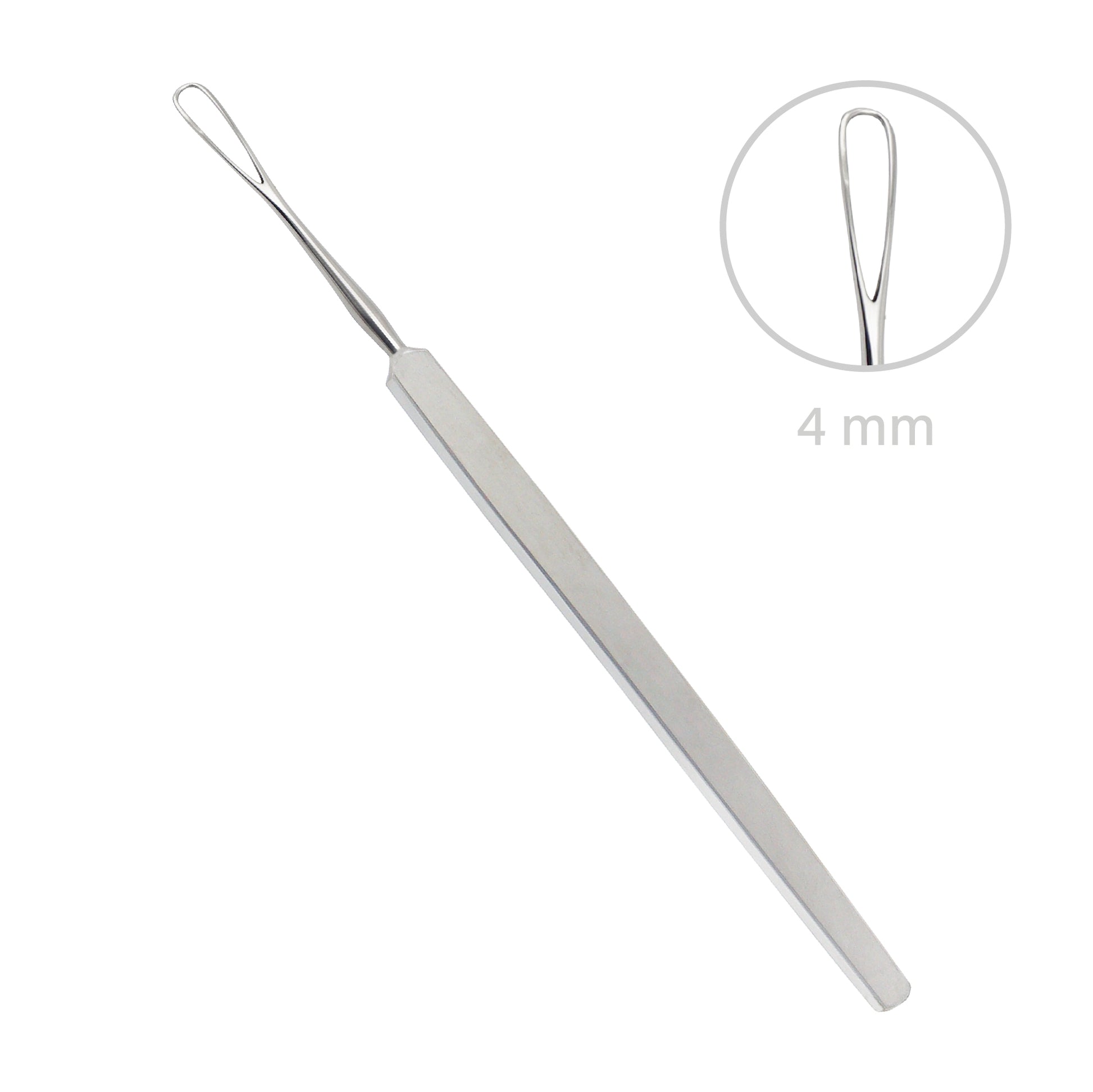 Snellen Lens Loop 4 mm used in ophthalmic surgery for accurate manipulation of delicate lenses