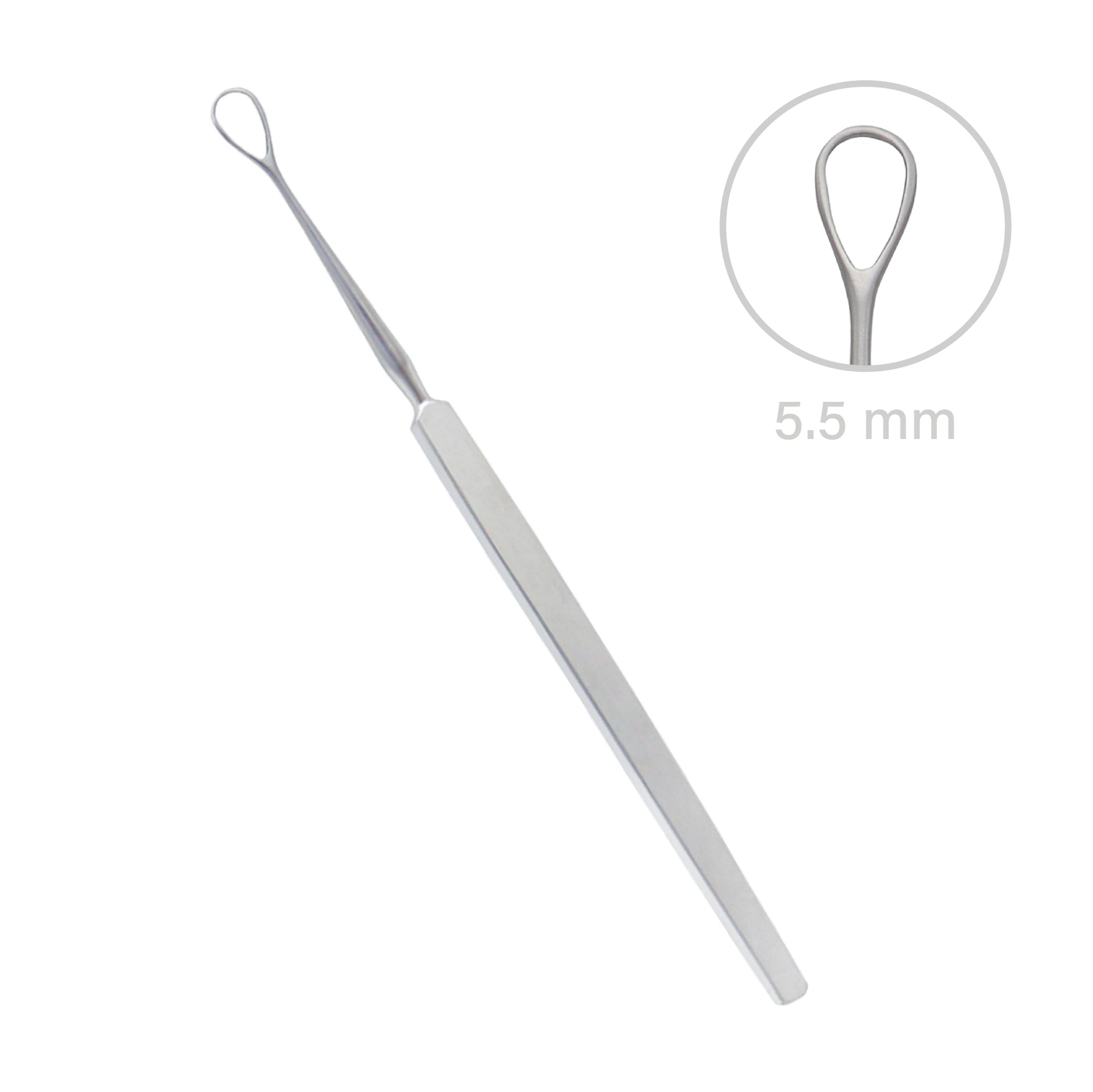 Weber Lens Loop flat handle 5.5 mm used for accurate lens manipulation during ophthalmic surgery