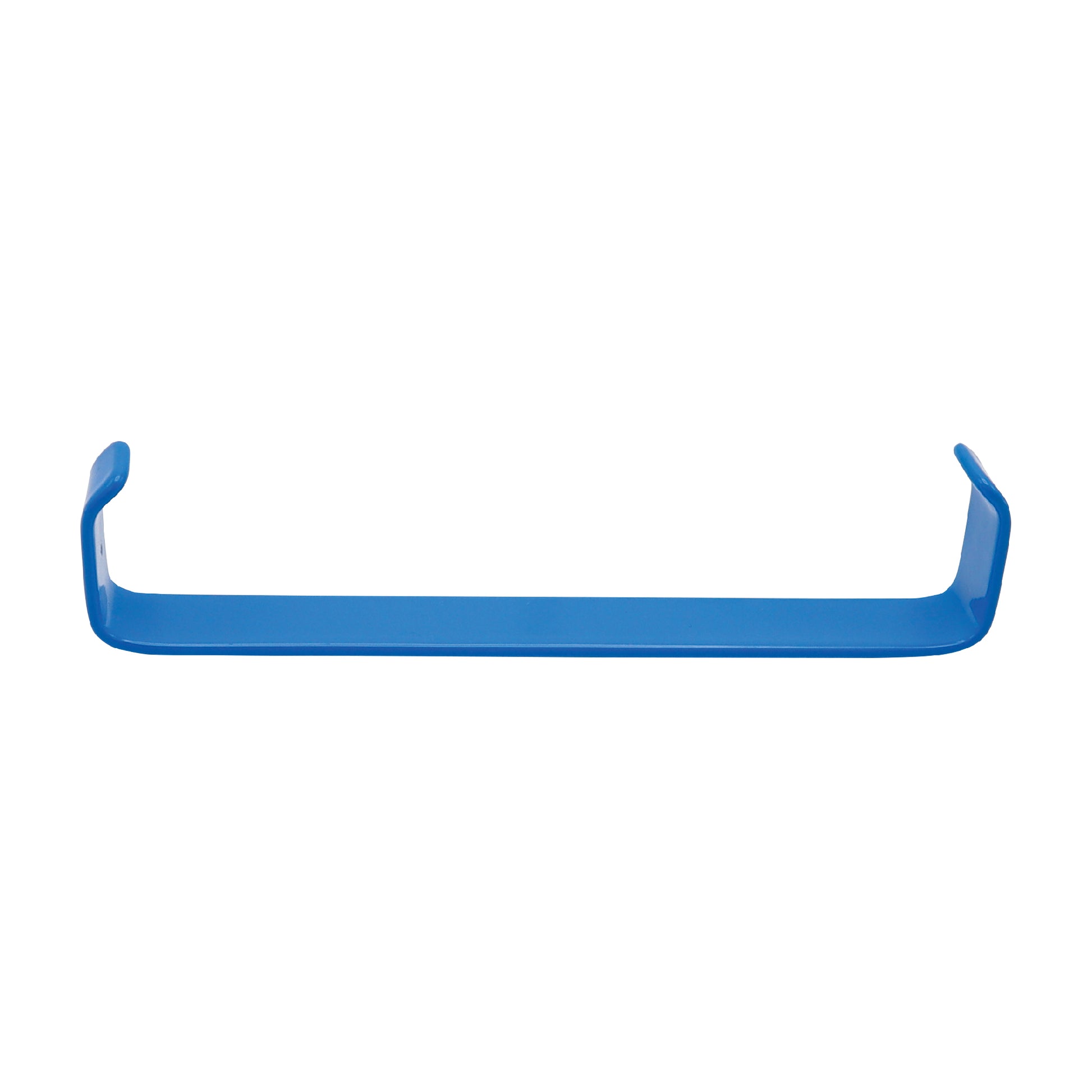 A double-ended Farabeuf retractor with a specialized blue insulation coating, featuring two L-shaped blades of different sizes on a flat handle, designed for tissue retraction during electrosurgical procedures.